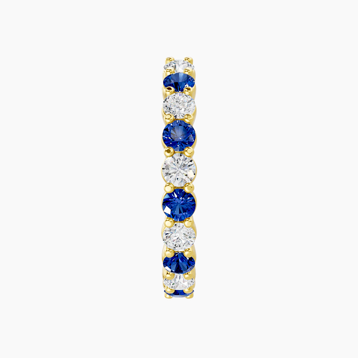 Vesta | 18k Yellow Gold 11 mm Sapphire & Diamond Hoop Piercing