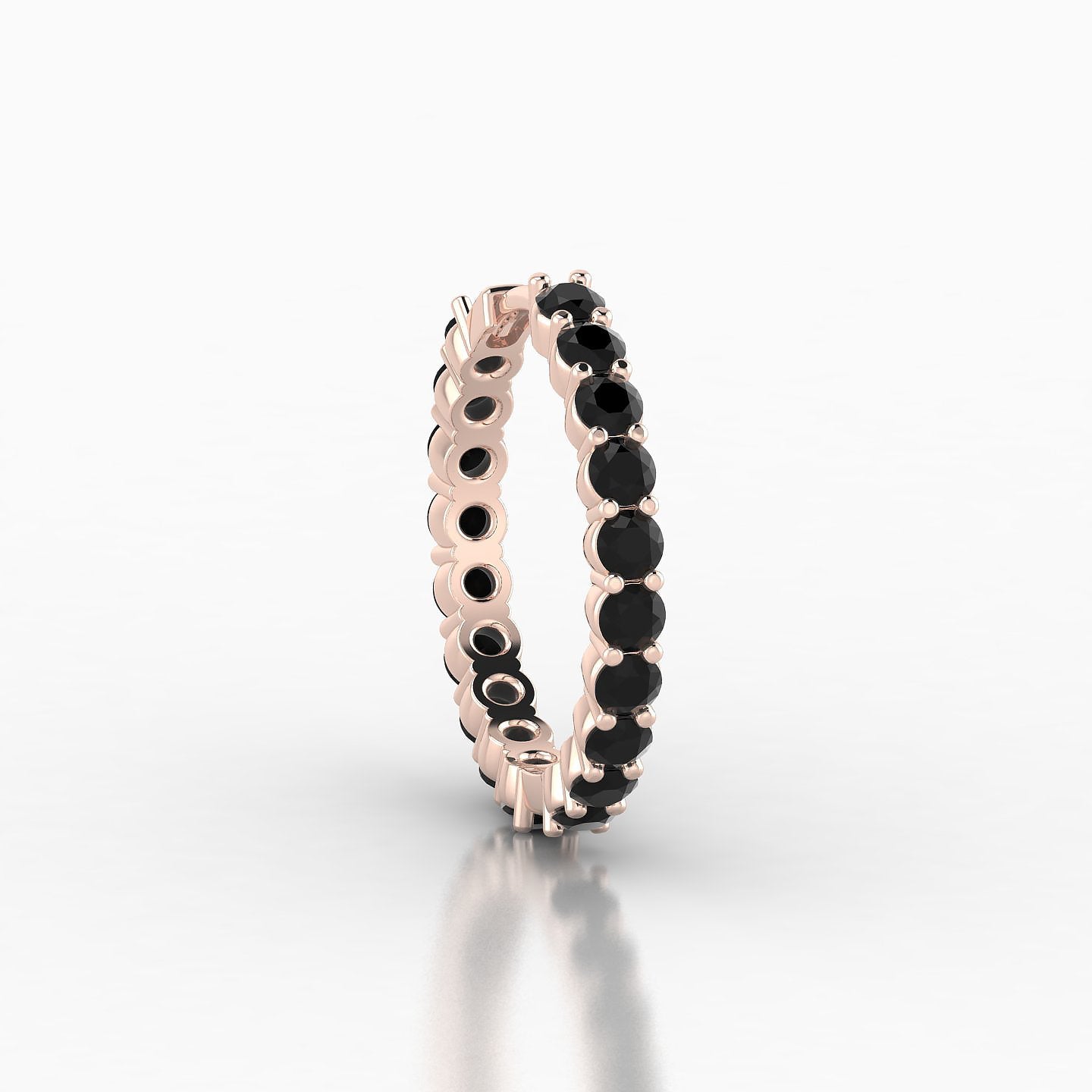 Vesta | 18k Rose Gold 11 mm Black Diamond Hoop Piercing