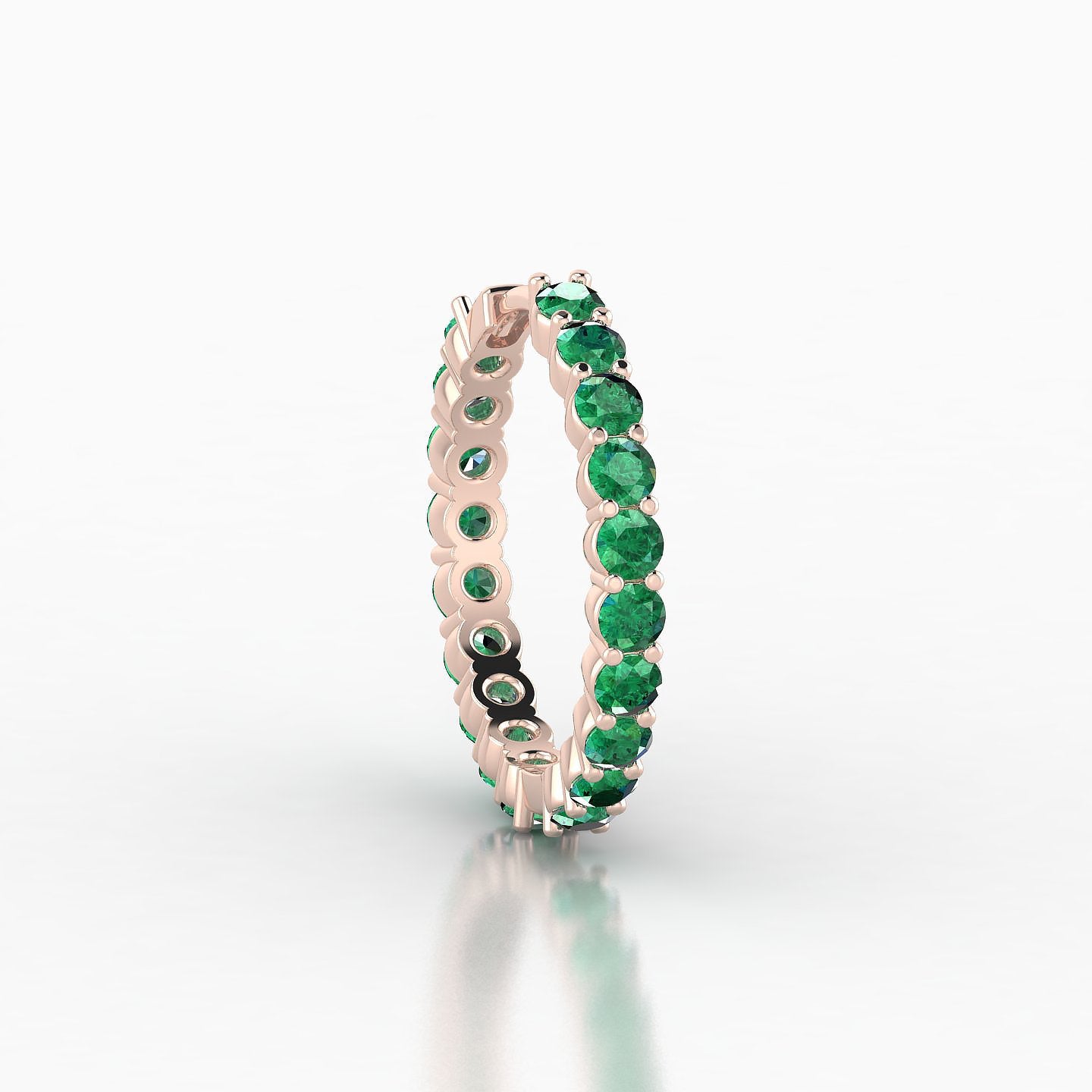 Vesta | 18k Rose Gold 11 mm Emerald Hoop Piercing