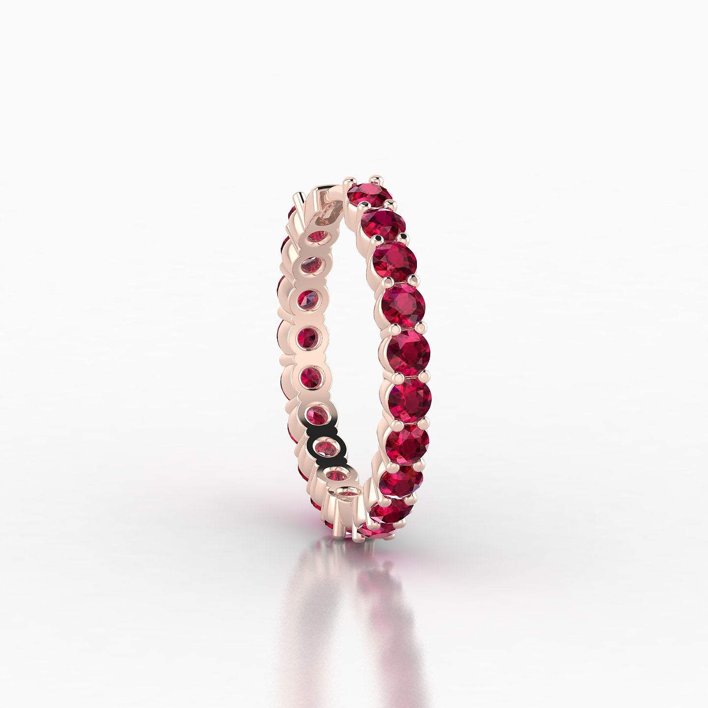 Vesta | 18k Rose Gold 11 mm Ruby Hoop Piercing