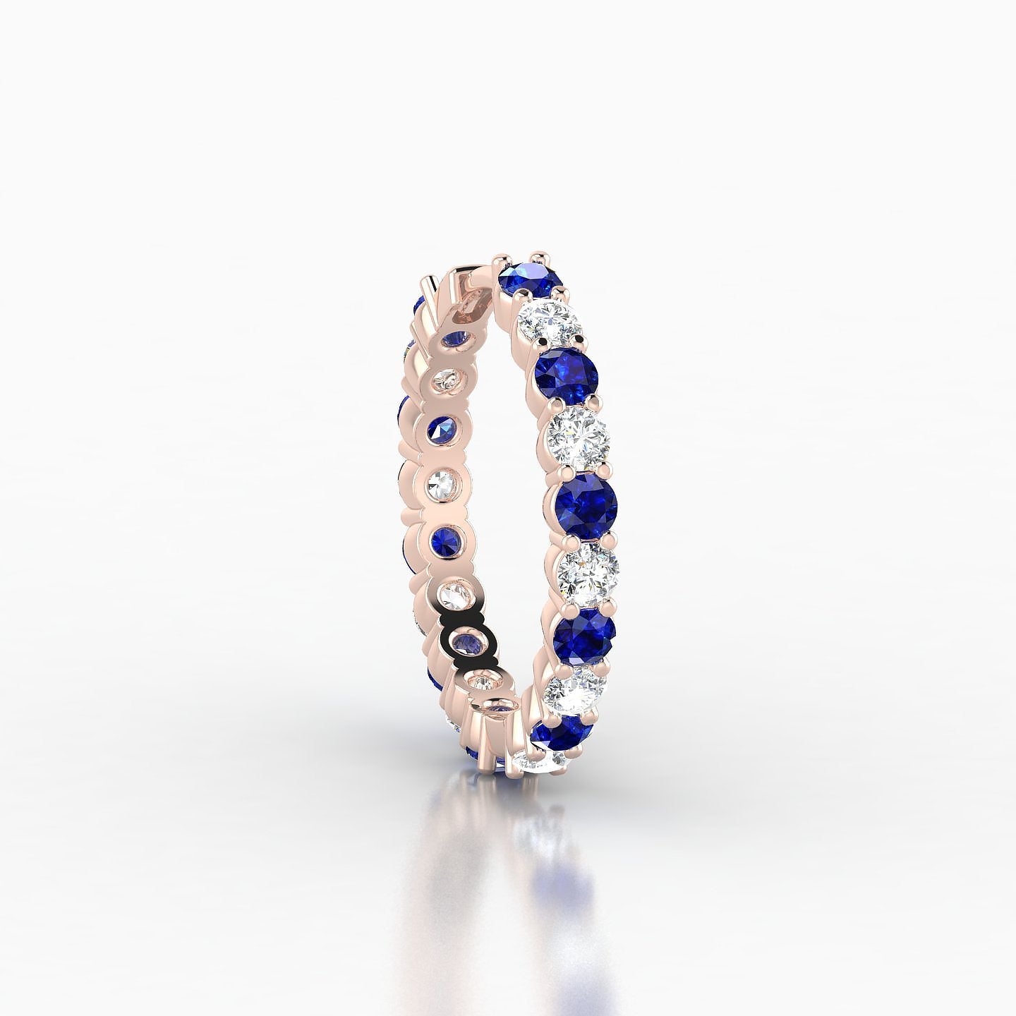 Vesta | 18k Rose Gold 11 mm Sapphire & Diamond Hoop Piercing