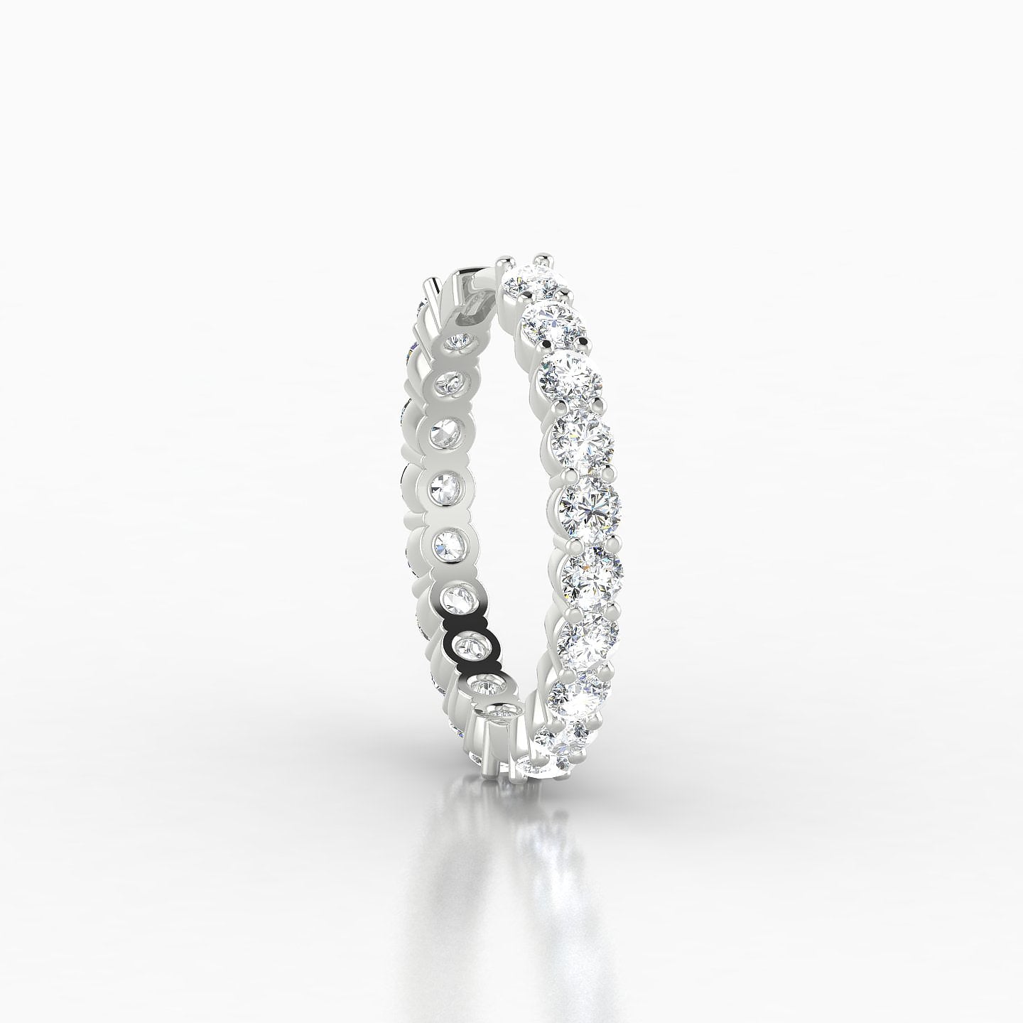 Vesta | 18k White Gold 11 mm Diamond Hoop Piercing