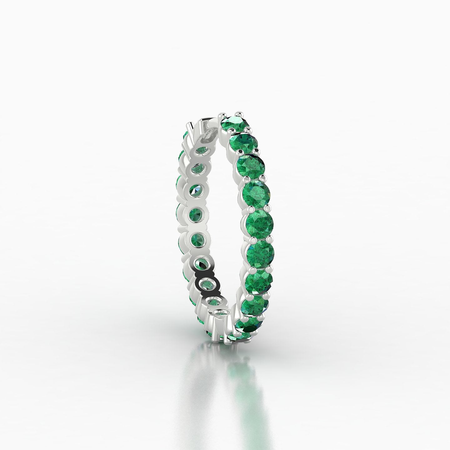 Vesta | 18k White Gold 11 mm Emerald Hoop Piercing