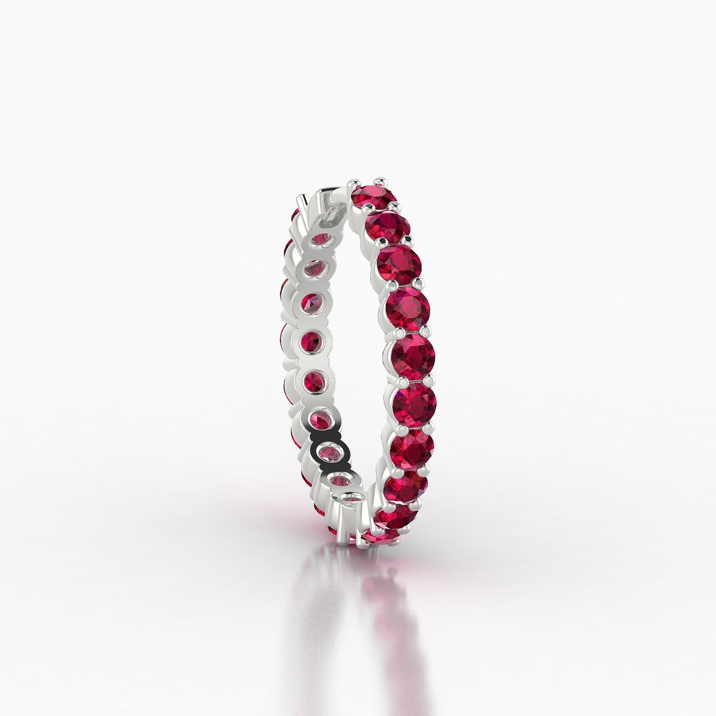 Vesta | 18k White Gold 11 mm Ruby Hoop Piercing