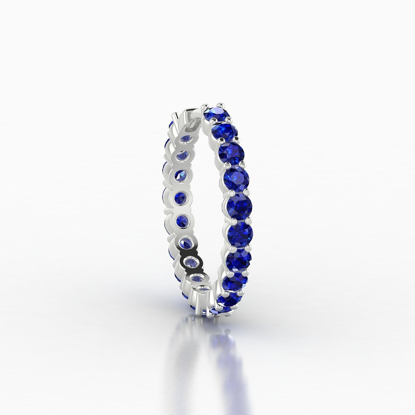 Vesta | 18k White Gold 11 mm Sapphire Hoop Piercing