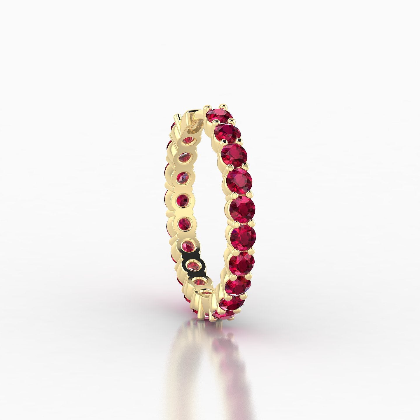 Vesta | 18k Yellow Gold 11 mm Ruby Hoop Piercing