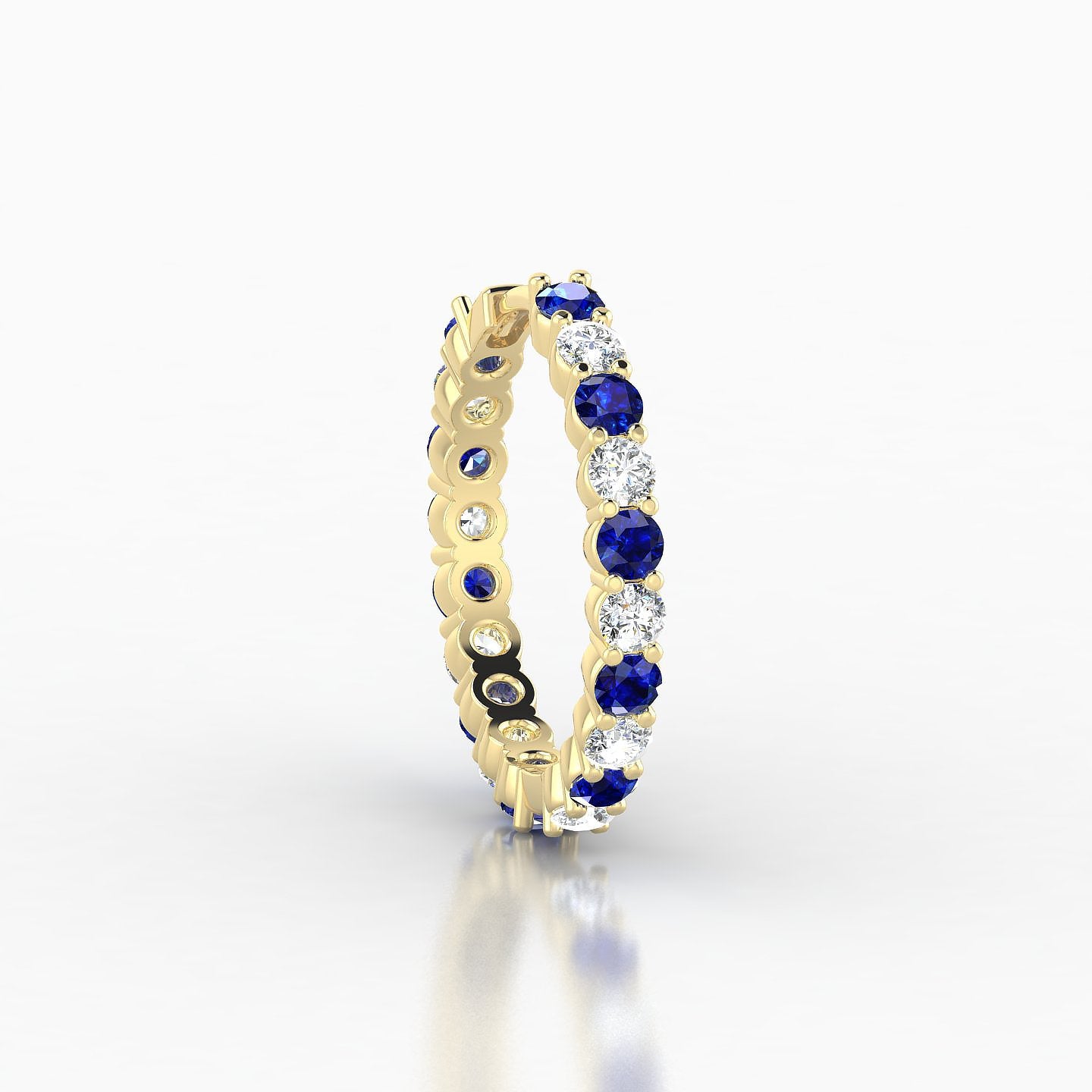 Vesta | 18k Yellow Gold 11 mm Sapphire & Diamond Hoop Piercing