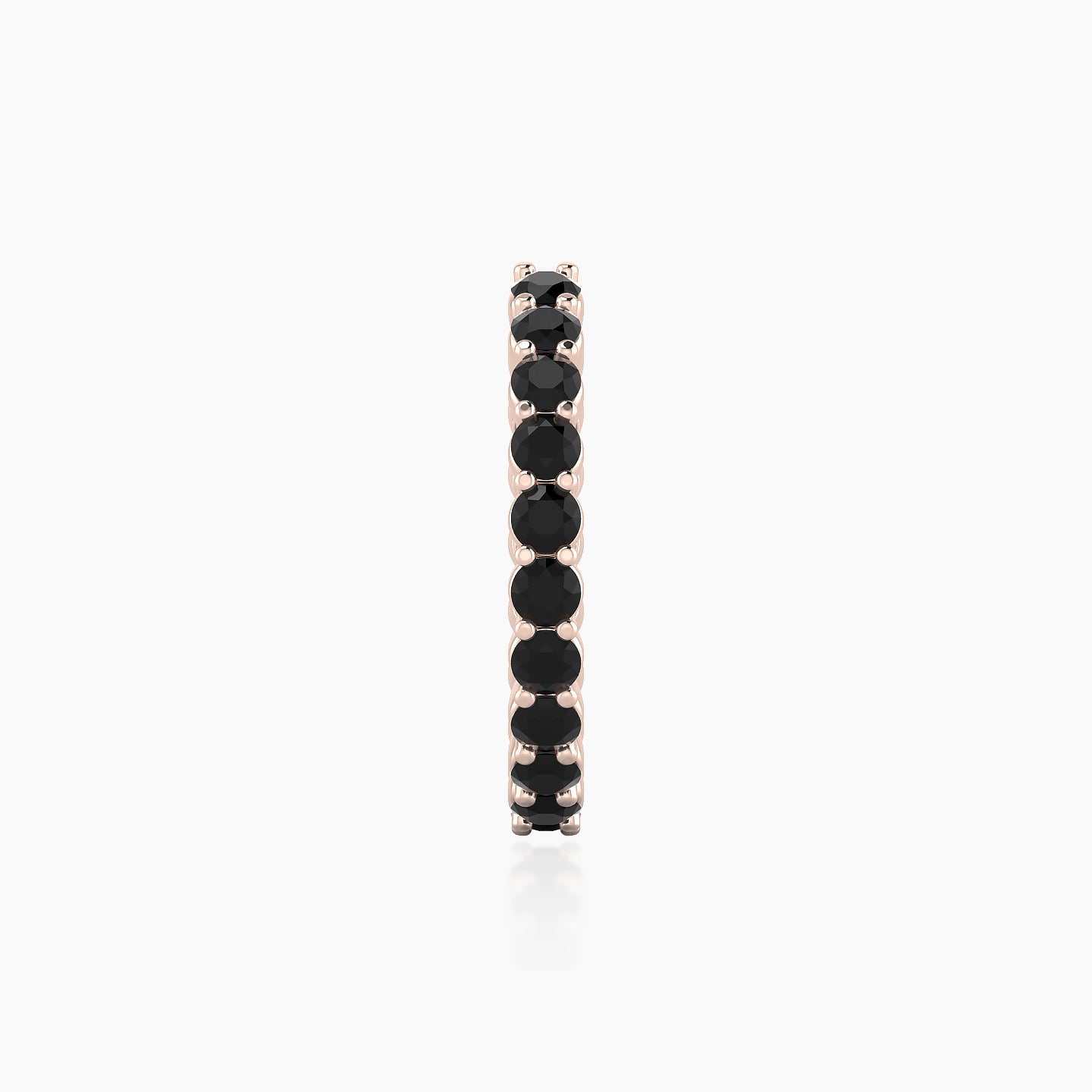 Vesta | 18k Rose Gold 11 mm Black Diamond Hoop Piercing