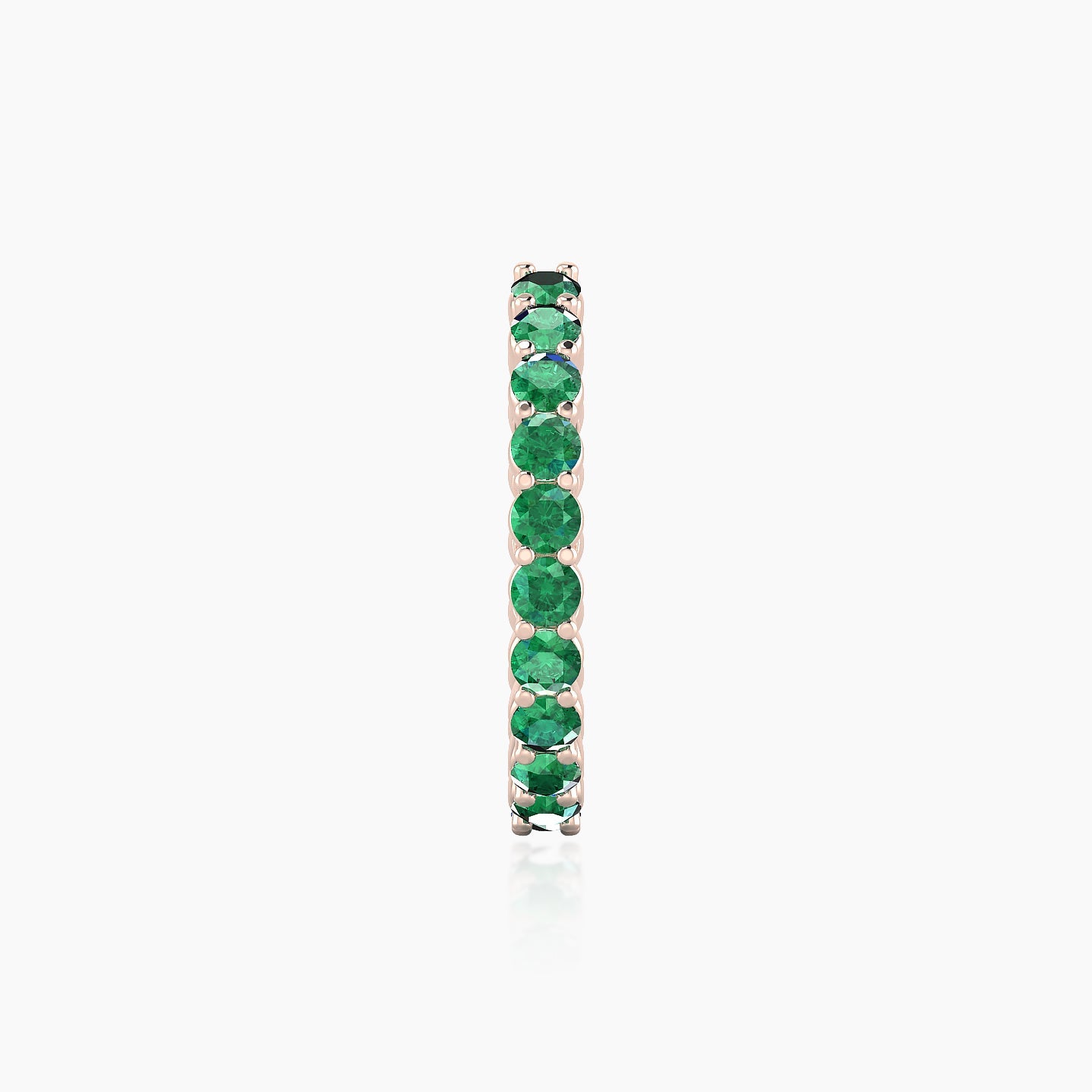 Vesta | 18k Rose Gold 11 mm Emerald Hoop Piercing