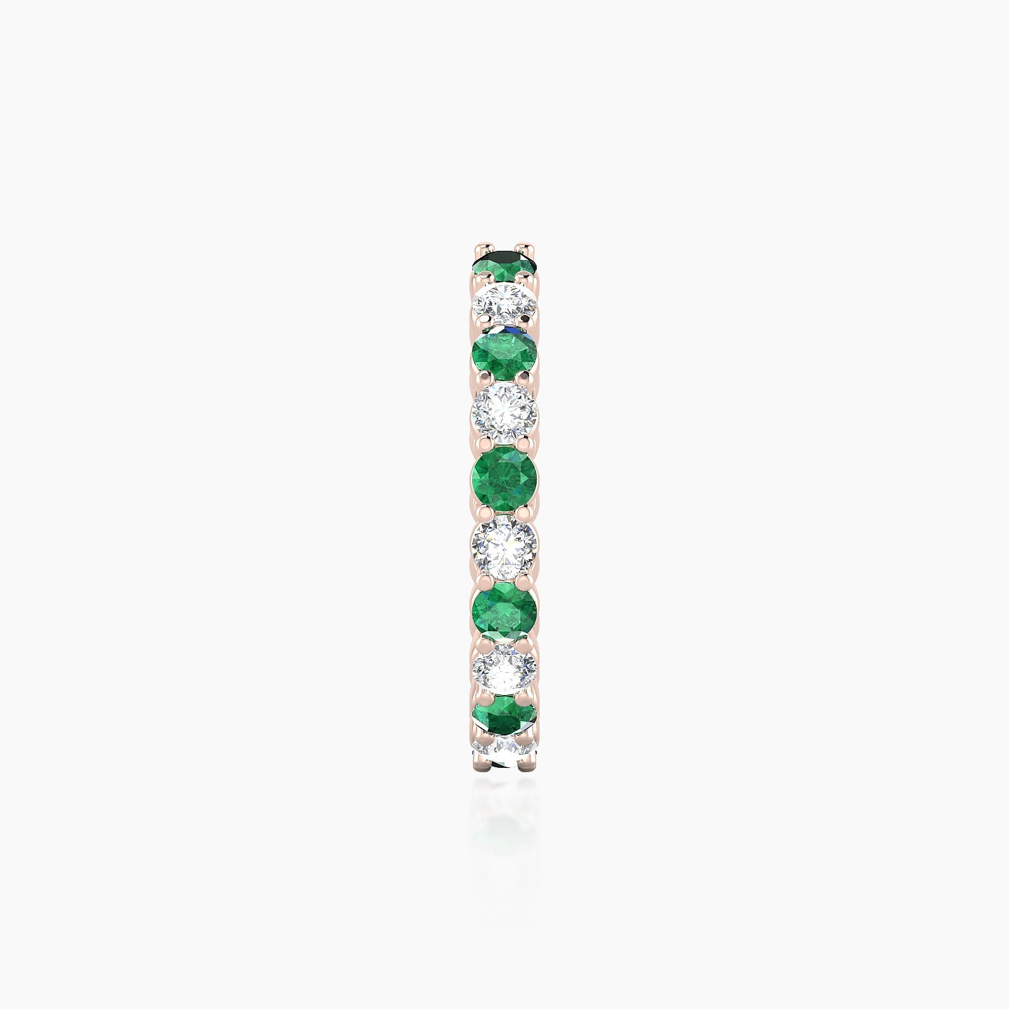 Vesta | 18k Rose Gold 11 mm Emerald & Diamond Hoop Piercing