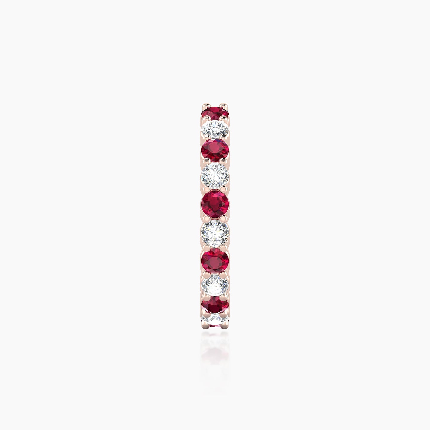 Vesta | 18k Rose Gold 11 mm Ruby & Diamond Hoop Piercing