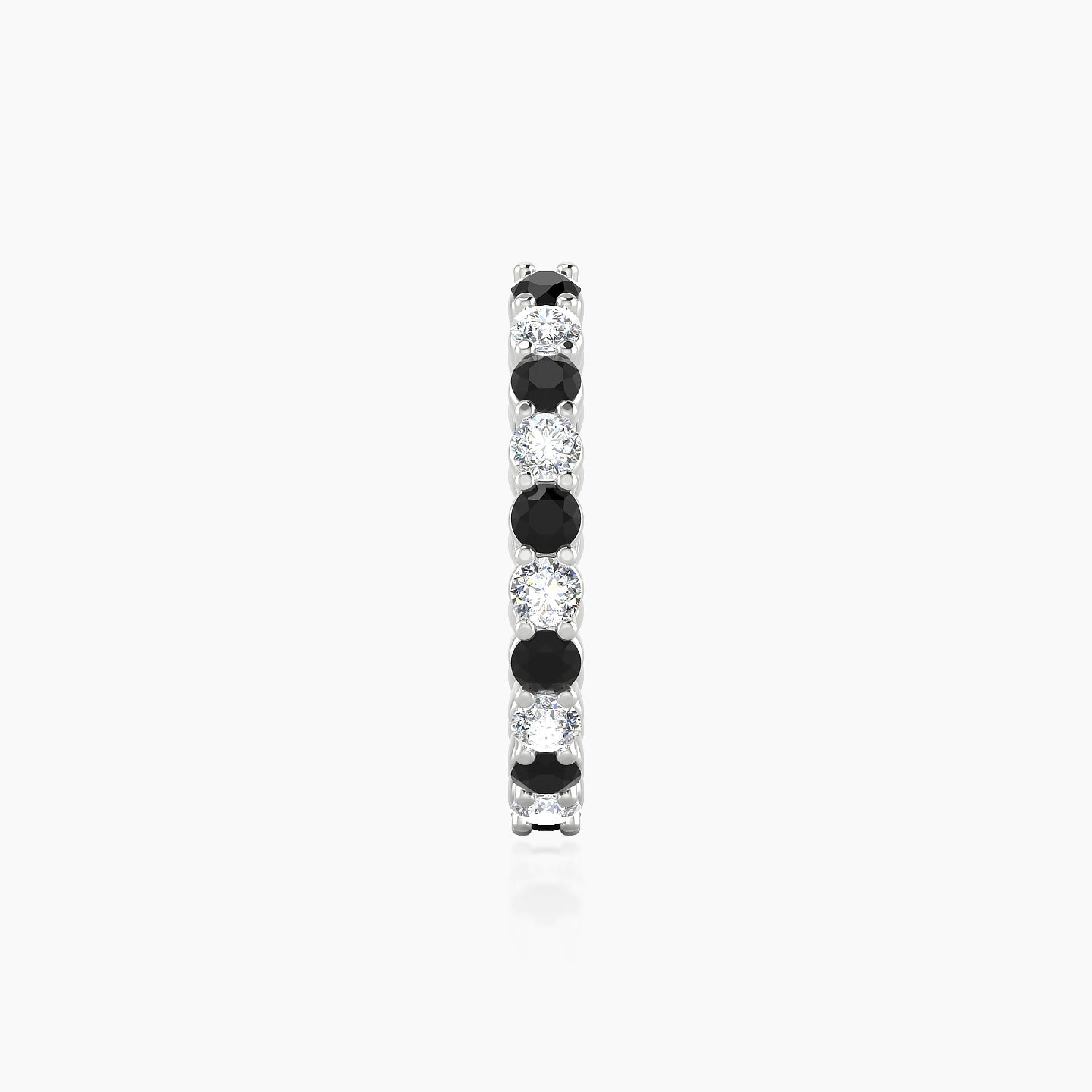 Vesta | 18k White Gold 11 mm Black Diamond & Diamond Hoop Piercing