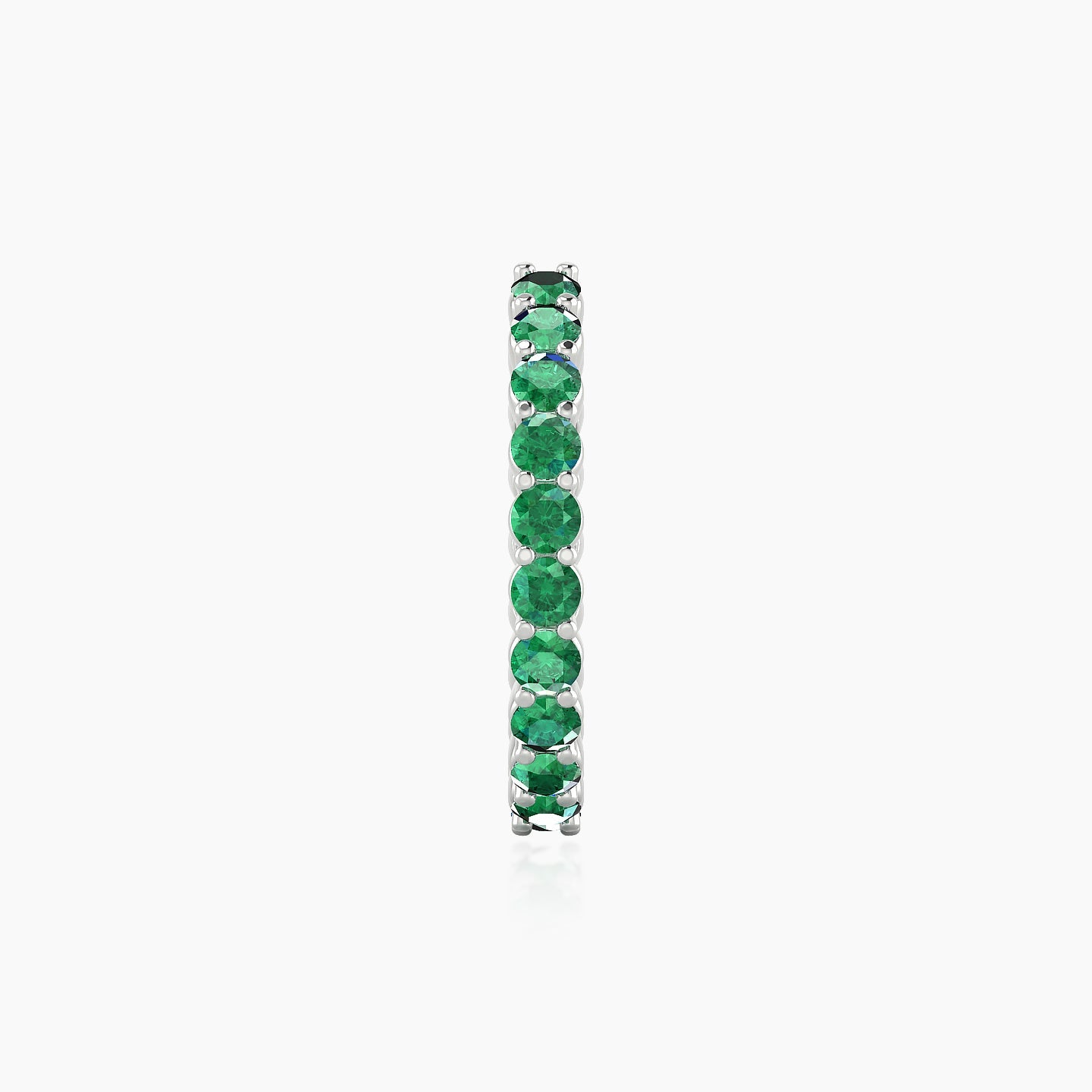 Vesta | 18k White Gold 11 mm Emerald Hoop Piercing