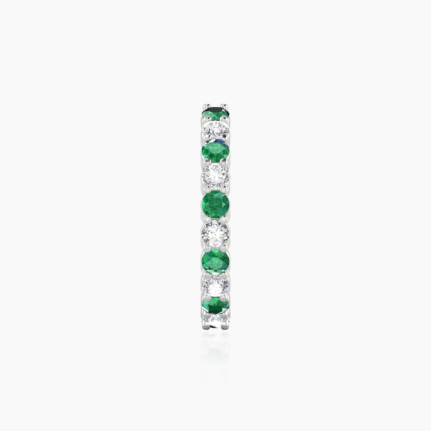 Vesta | 18k White Gold 11 mm Emerald & Diamond Hoop Piercing