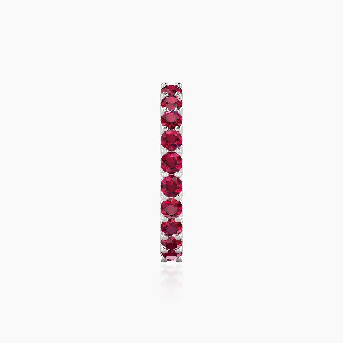 Vesta | 18k White Gold 11 mm Ruby Hoop Piercing