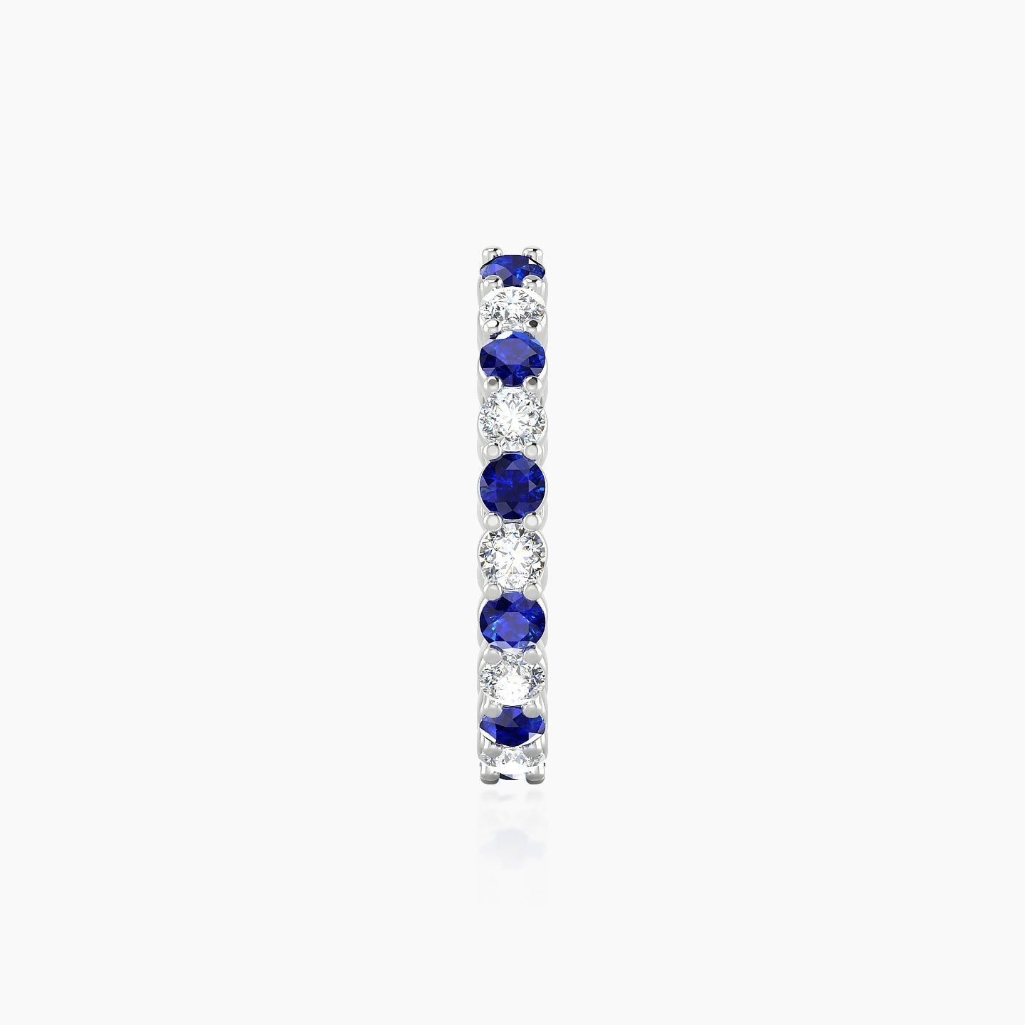 Vesta | 18k White Gold 11 mm Sapphire & Diamond Hoop Piercing