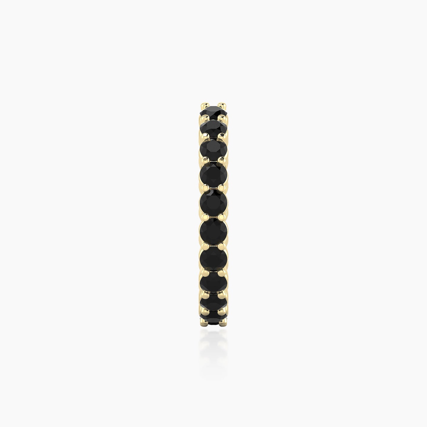 Vesta | 18k Yellow Gold 11 mm Black Diamond Hoop Piercing