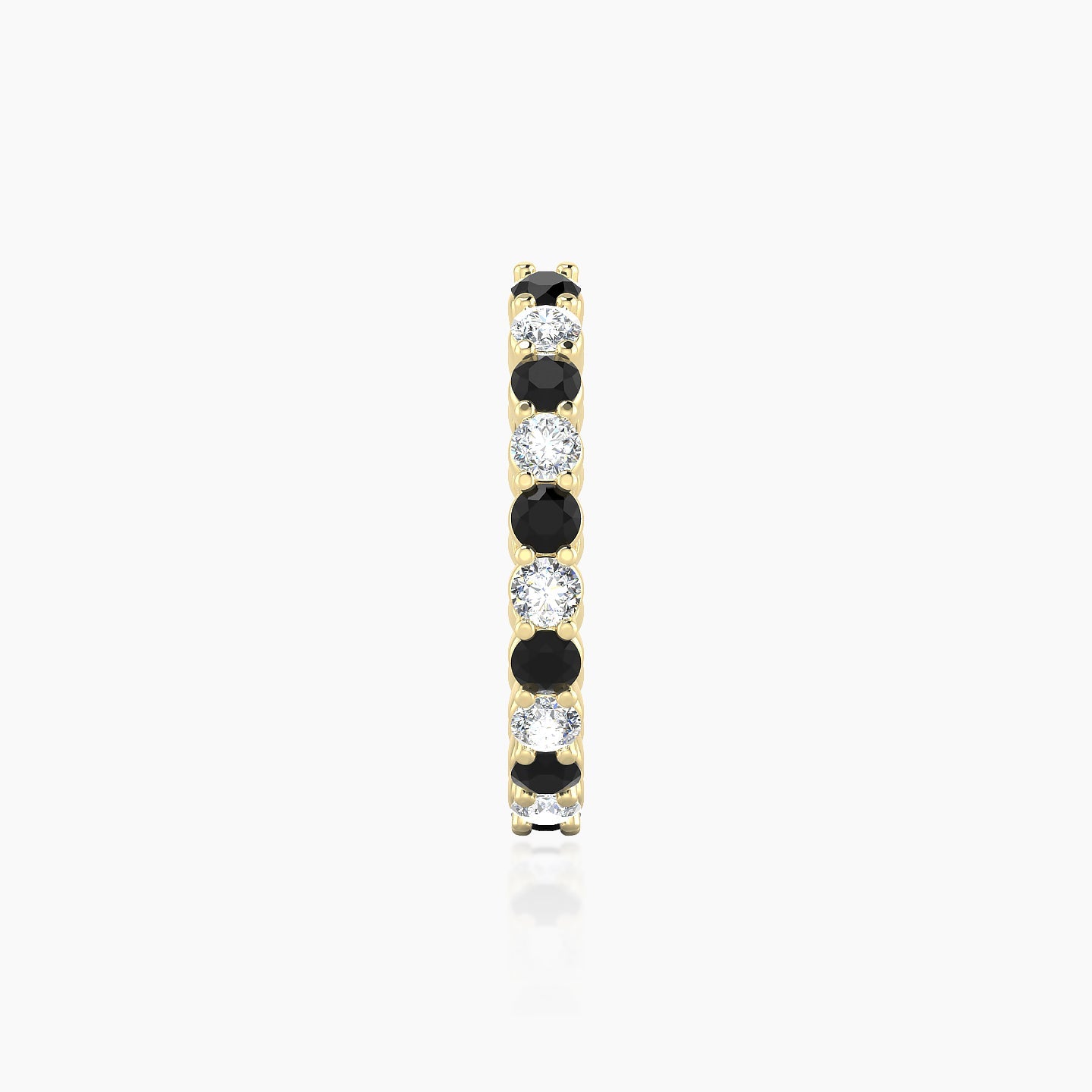 Vesta | 18k Yellow Gold 11 mm Black Diamond & Diamond Hoop Piercing