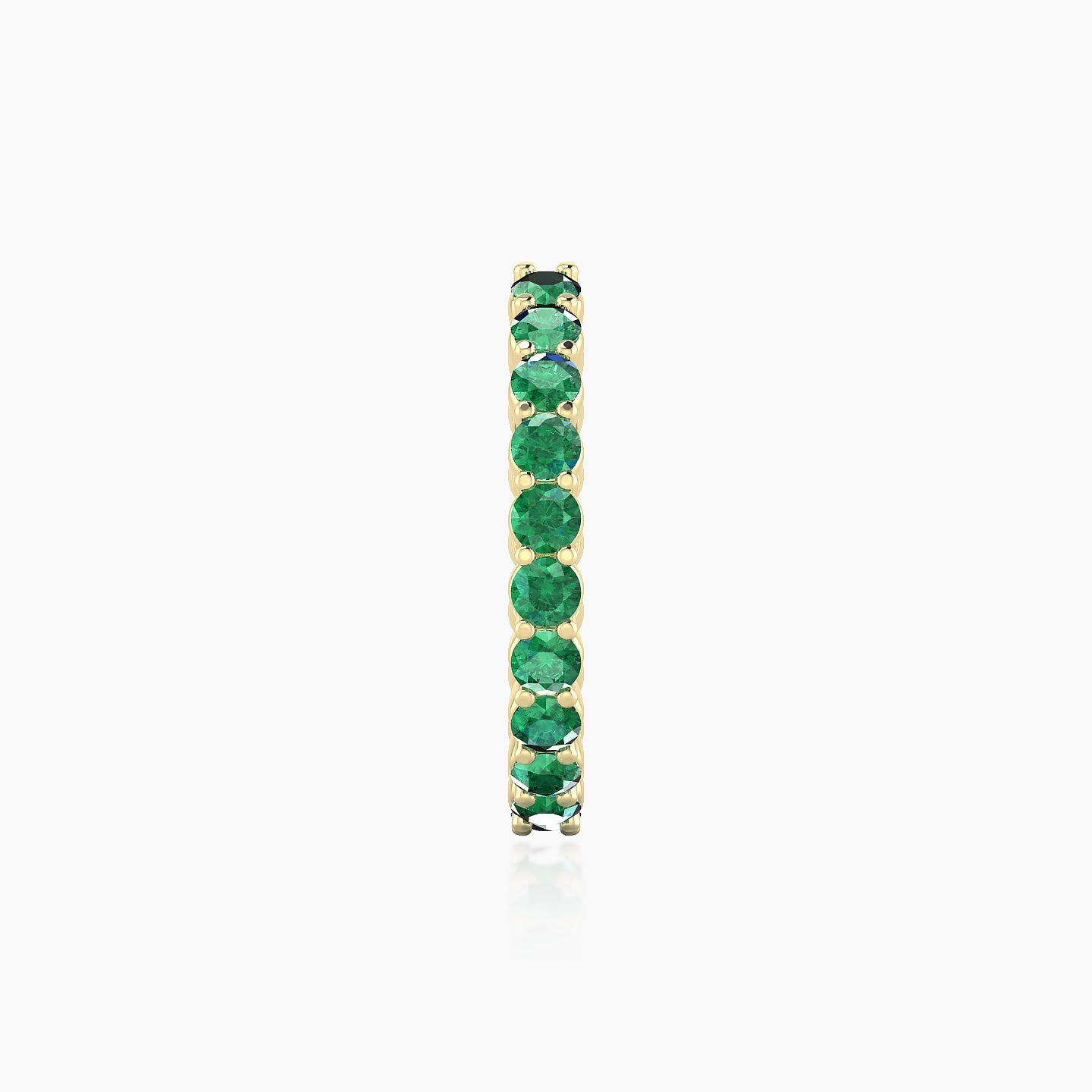 Vesta | 18k Yellow Gold 11 mm Emerald Hoop Piercing