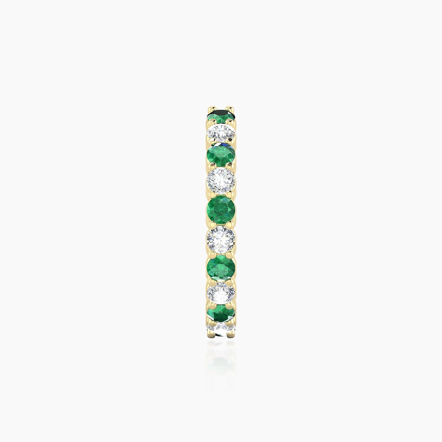 Vesta | 18k Yellow Gold 11 mm Emerald & Diamond Hoop Piercing