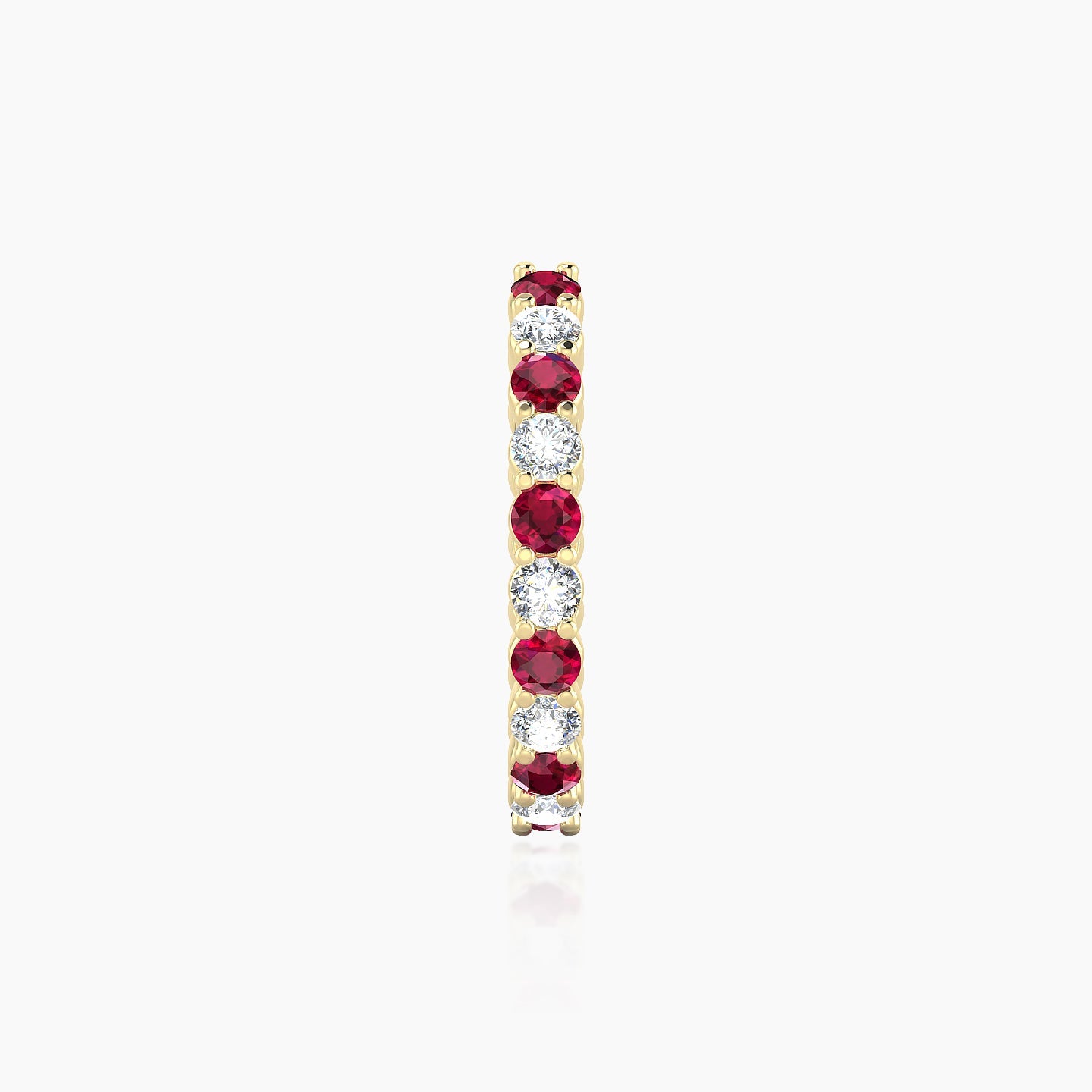 Vesta | 18k Yellow Gold 11 mm Ruby & Diamond Hoop Piercing