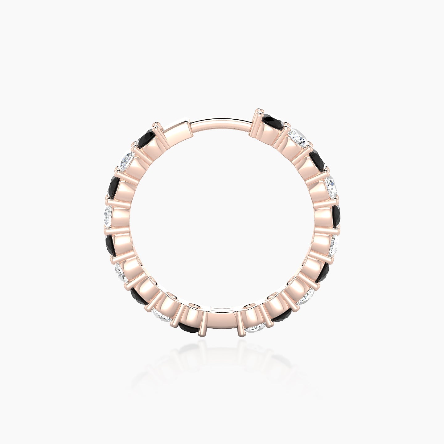 Vesta | 18k Rose Gold 11 mm Black Diamond & Diamond Hoop Piercing