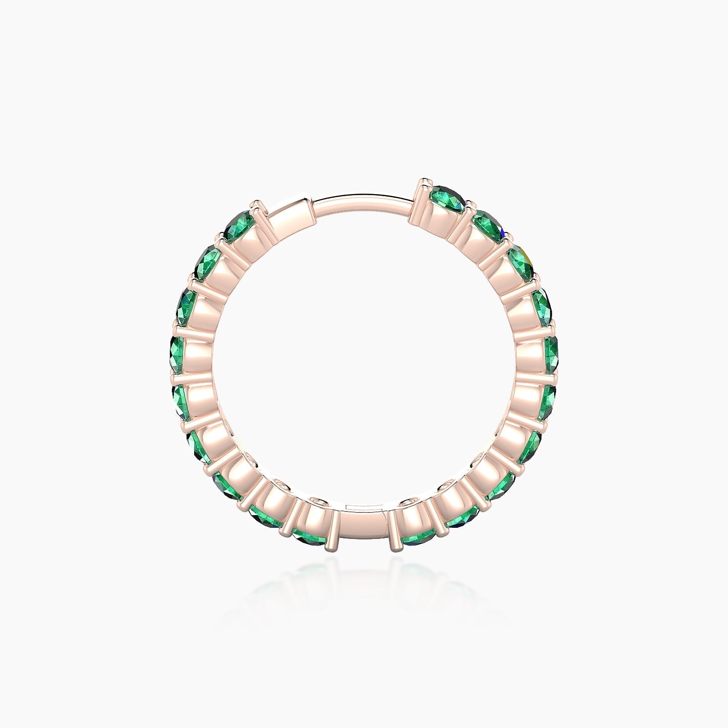 Vesta | 18k Rose Gold 11 mm Emerald Hoop Piercing