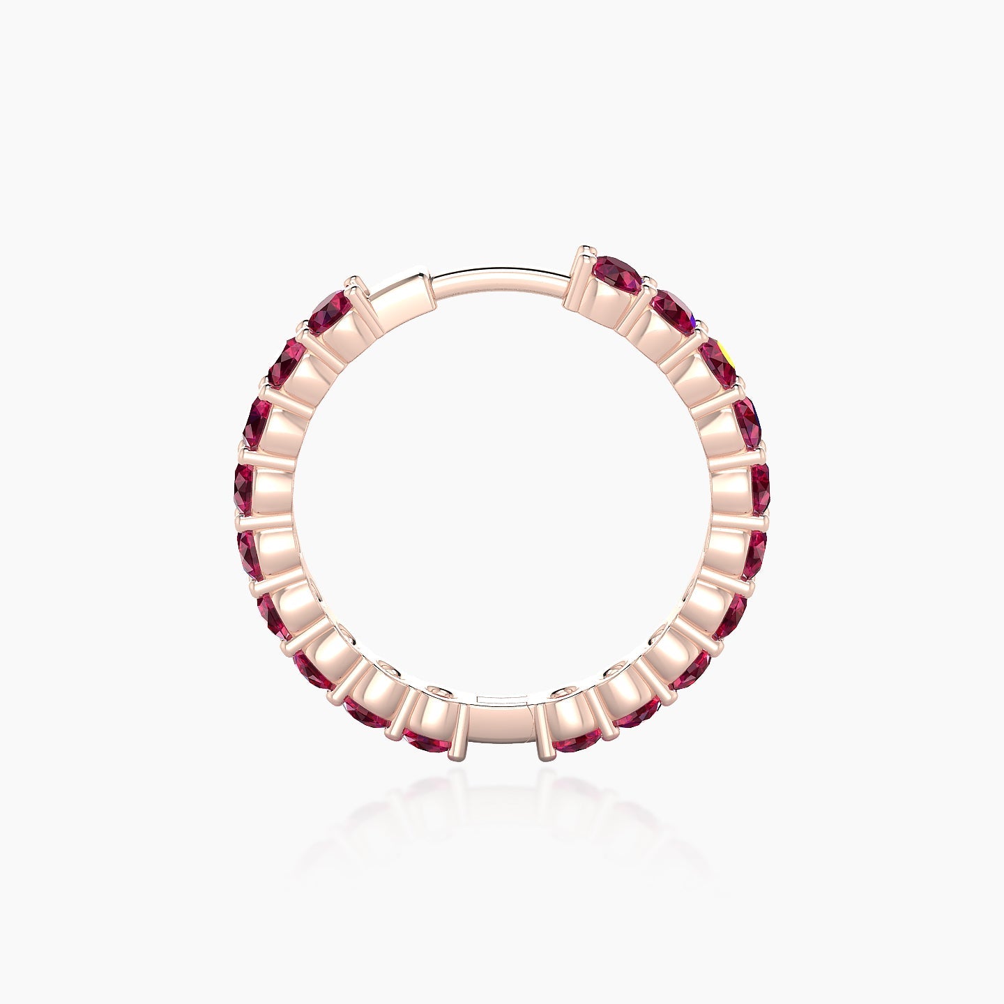 Vesta | 18k Rose Gold 11 mm Ruby Hoop Piercing