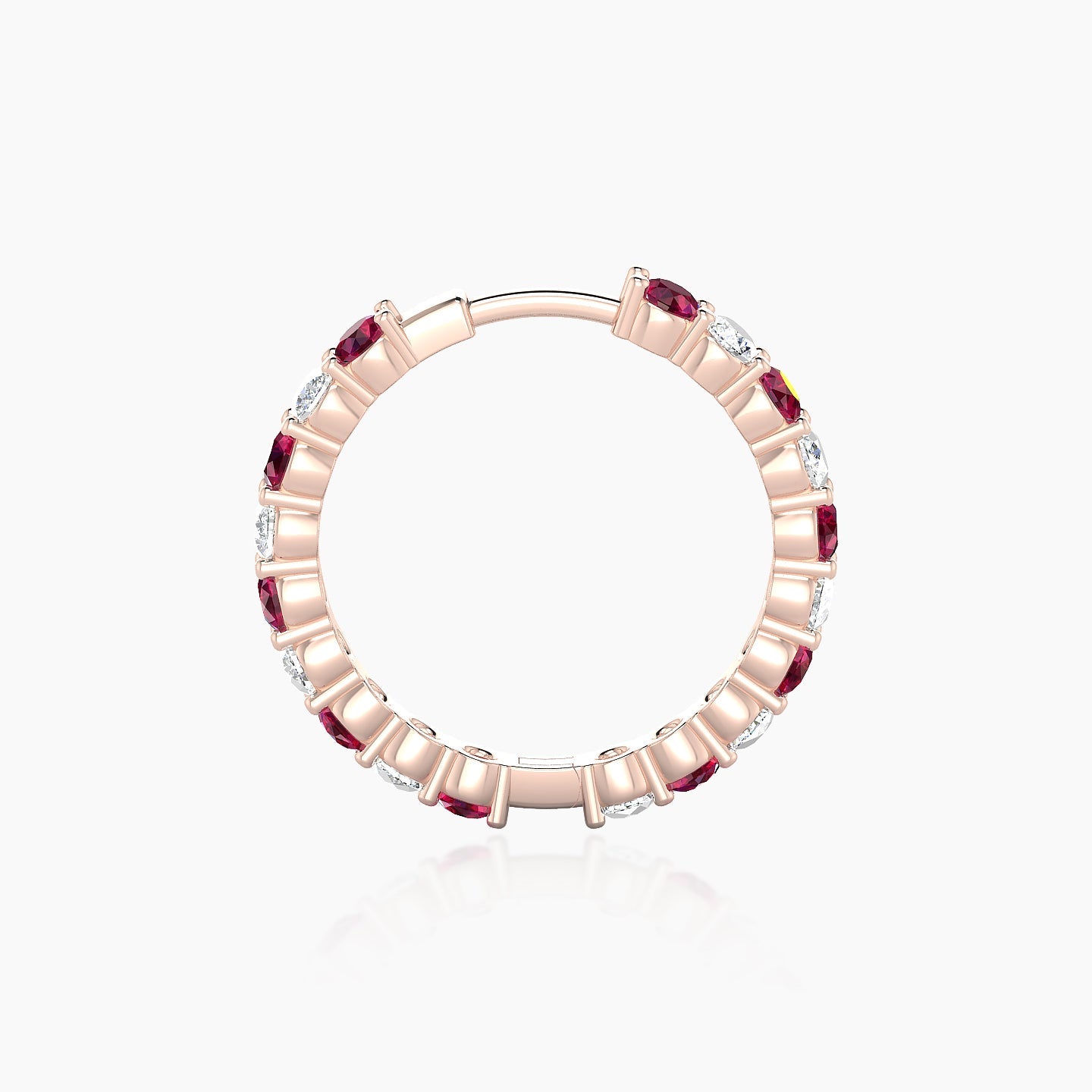 Vesta | 18k Rose Gold 11 mm Ruby & Diamond Hoop Piercing