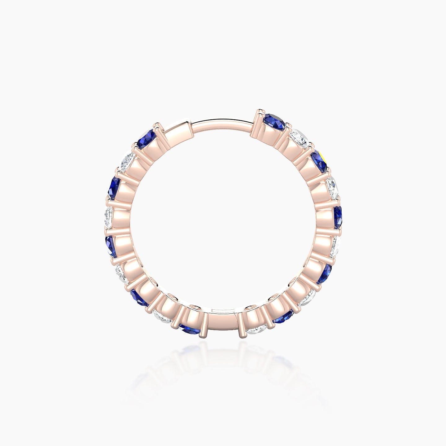 Vesta | 18k Rose Gold 11 mm Sapphire & Diamond Hoop Piercing