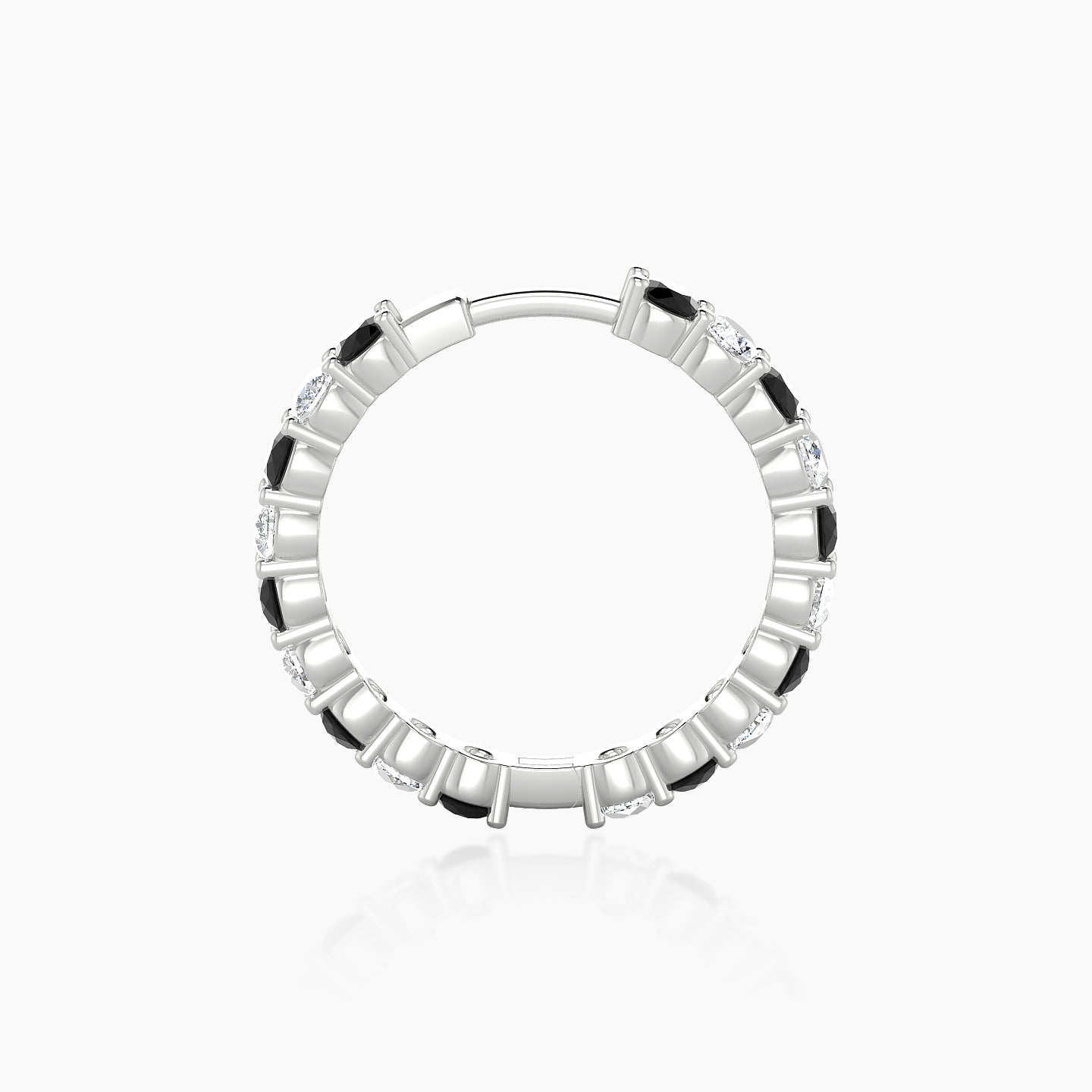 Vesta | 18k White Gold 11 mm Black Diamond & Diamond Hoop Piercing