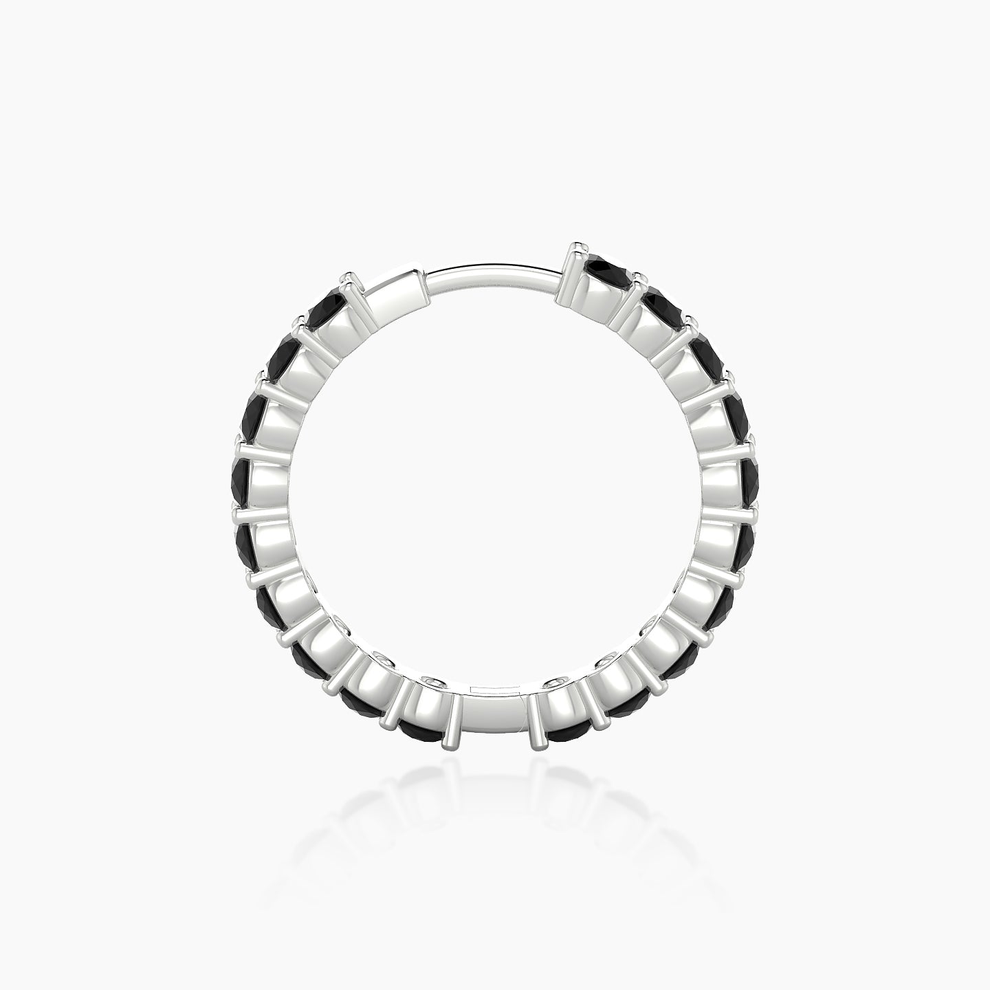 Vesta | 18k White Gold 11 mm Black Diamond Hoop Piercing