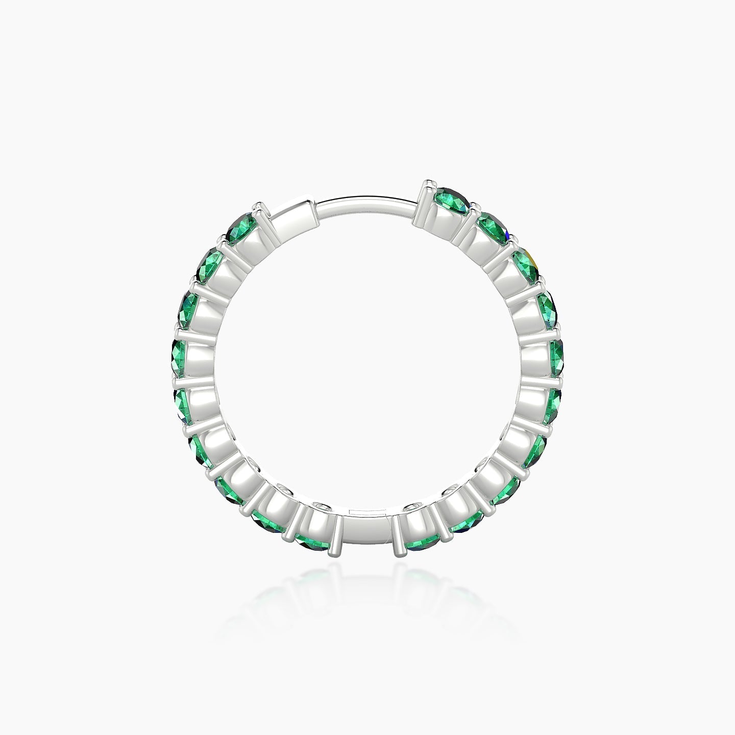 Vesta | 18k White Gold 11 mm Emerald Hoop Piercing