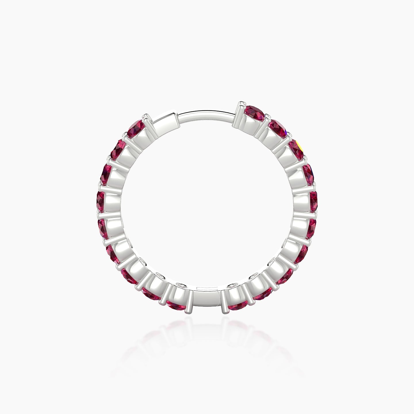 Vesta | 18k White Gold 11 mm Ruby Hoop Piercing