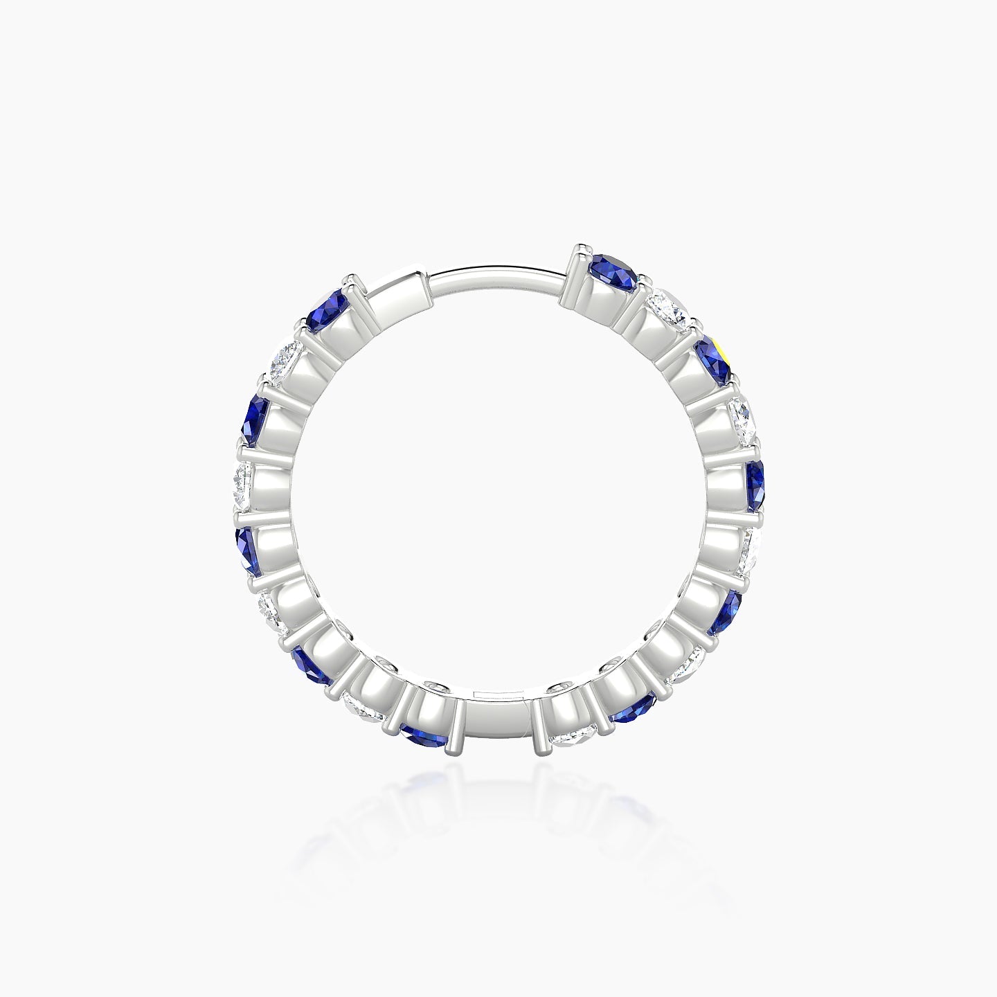 Vesta | 18k White Gold 11 mm Sapphire & Diamond Hoop Piercing