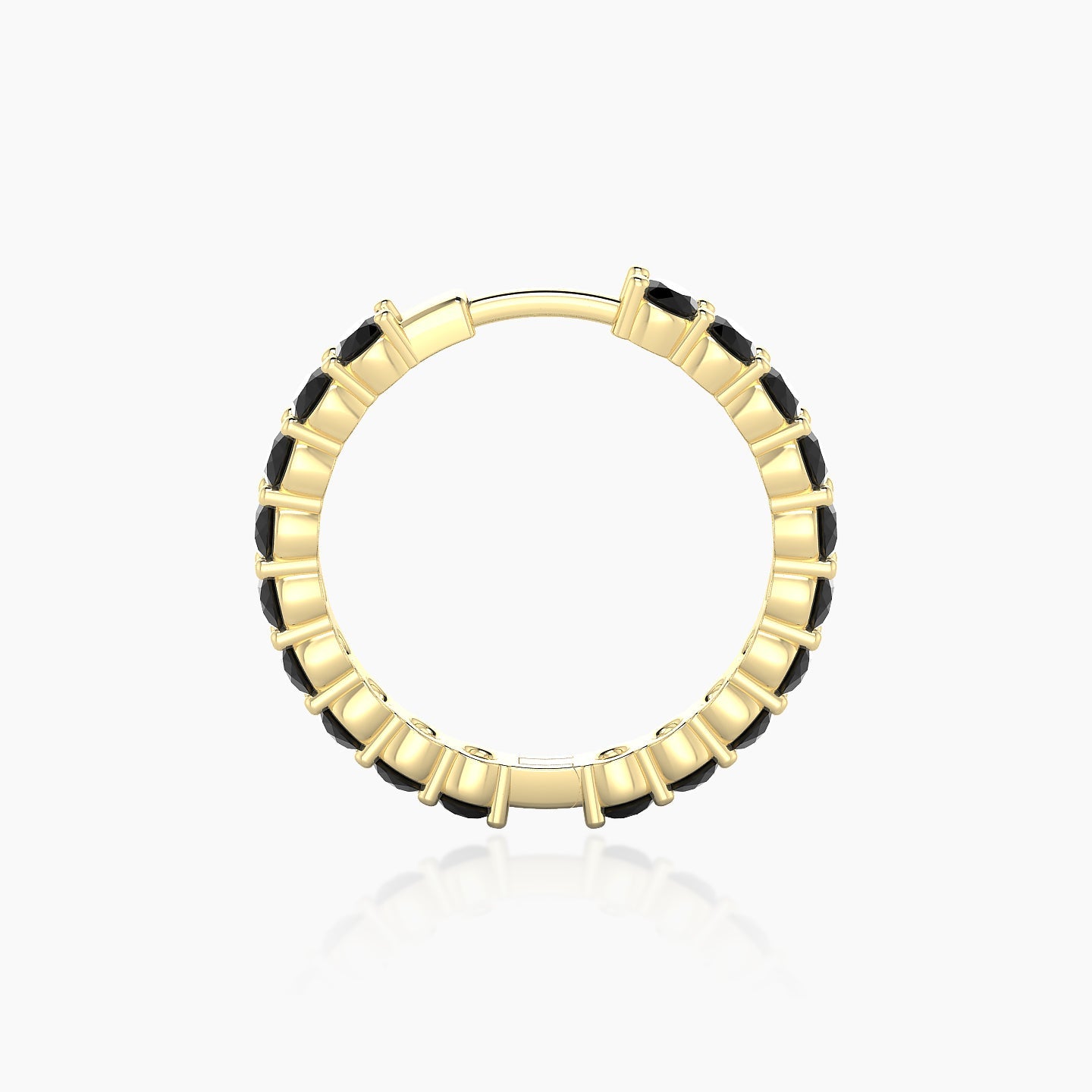 Vesta | 18k Yellow Gold 11 mm Black Diamond Hoop Piercing