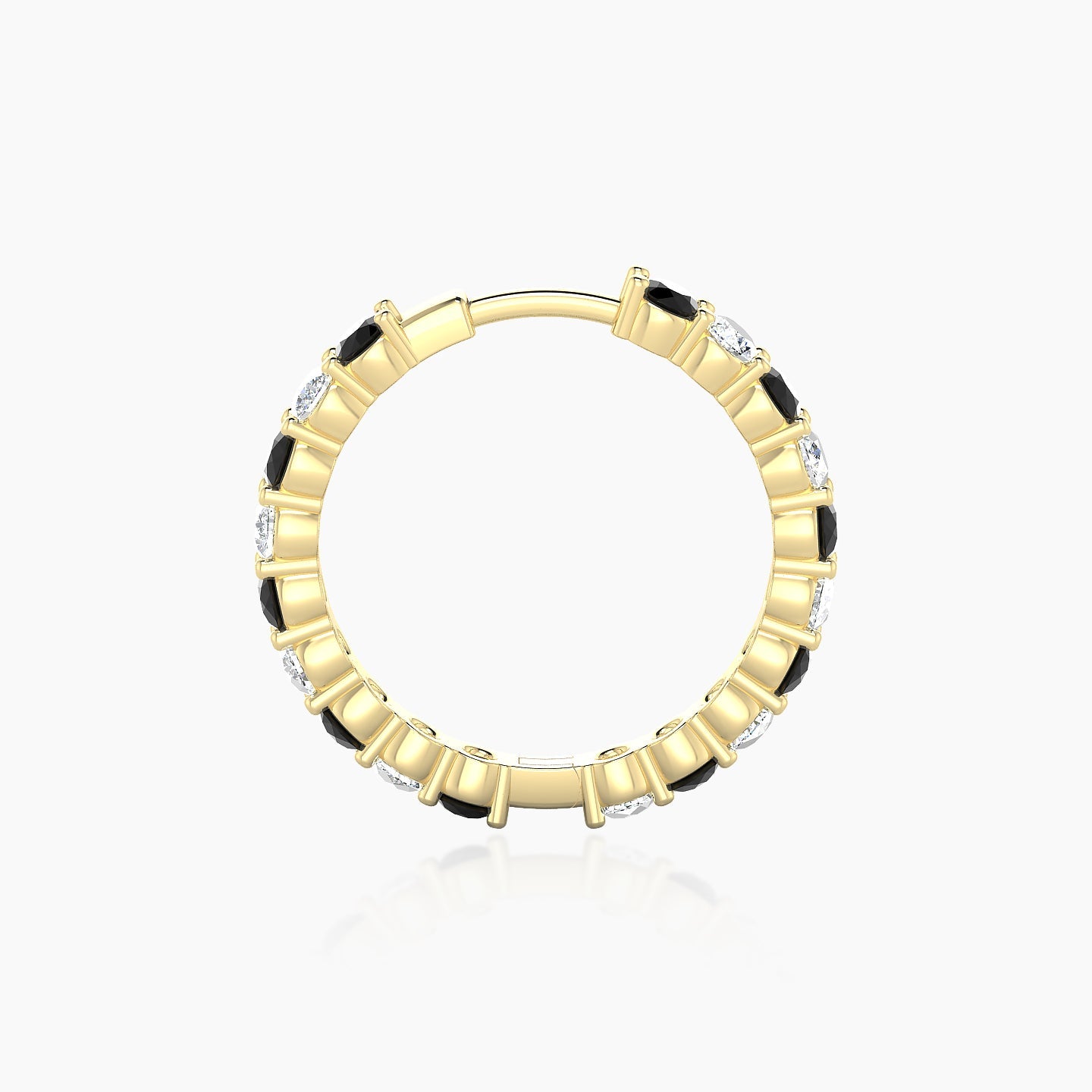 Vesta | 18k Yellow Gold 11 mm Black Diamond & Diamond Hoop Piercing