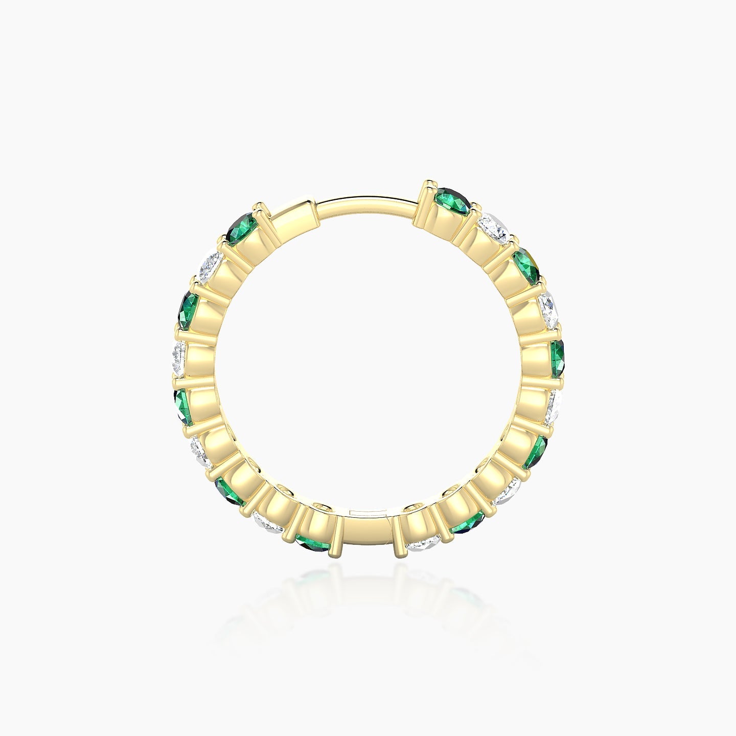 Vesta | 18k Yellow Gold 11 mm Emerald & Diamond Hoop Piercing