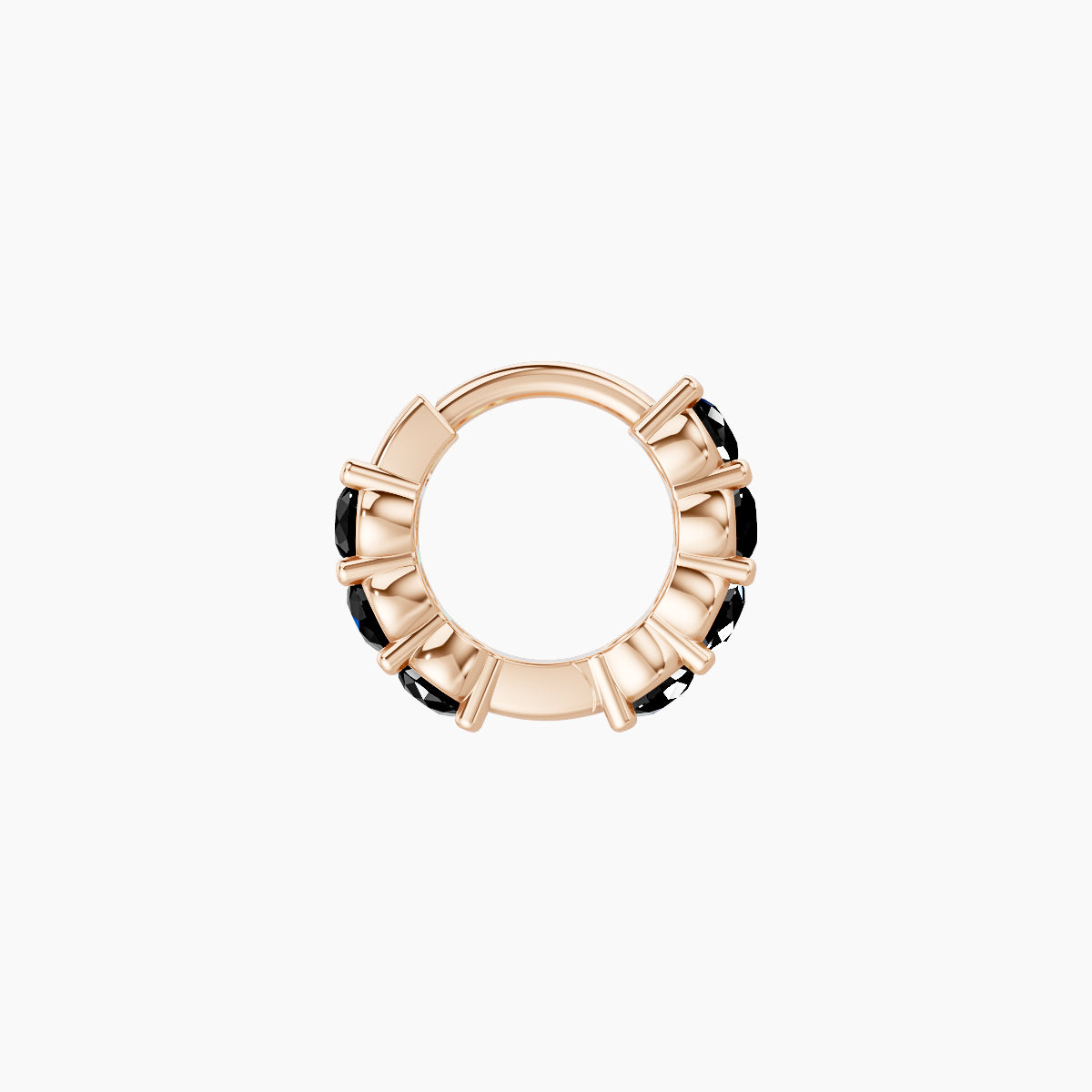 Vesta | 18k Rose Gold 5 mm Black Diamond Hoop Piercing
