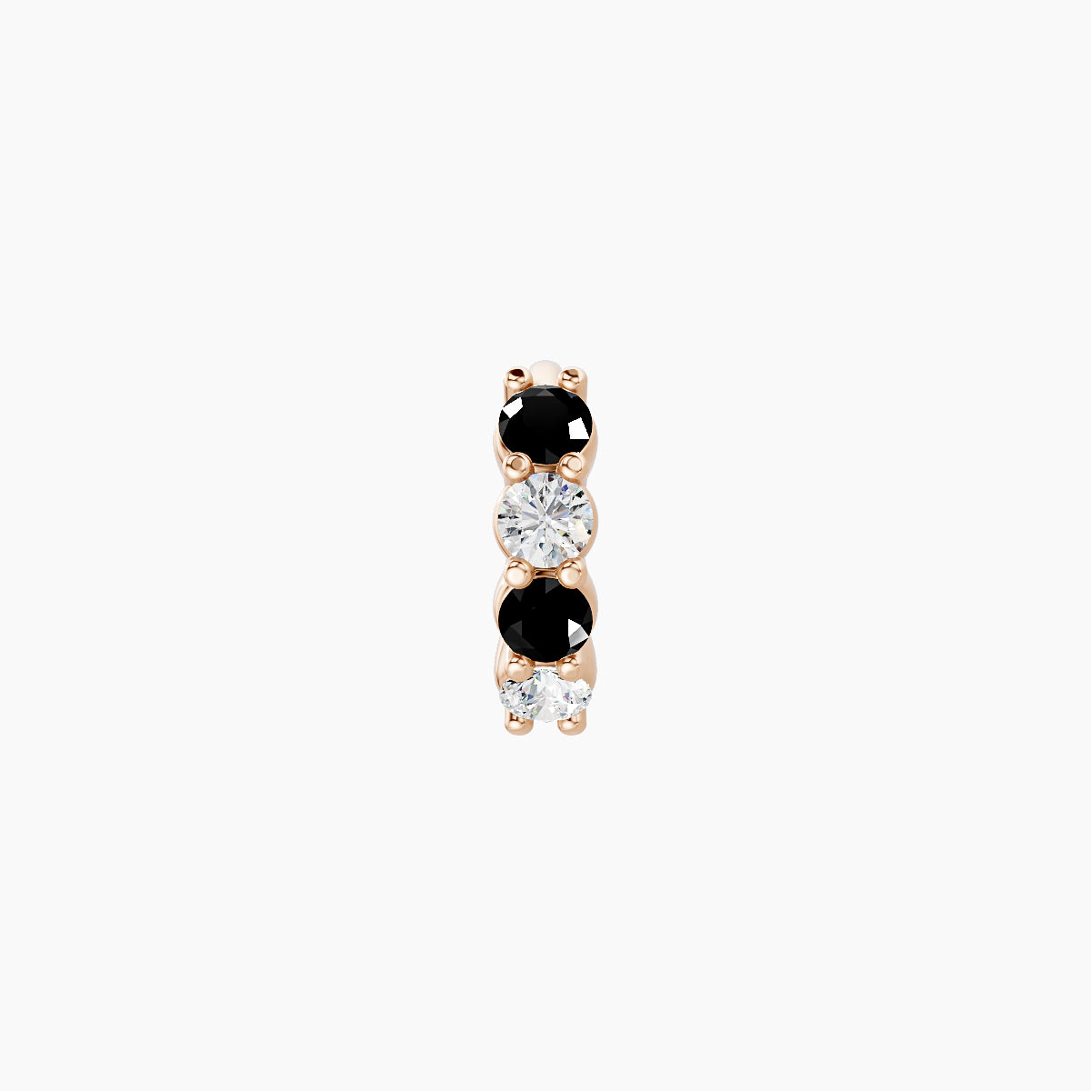 Vesta | 18k Rose Gold 5 mm Black Diamond & Diamond Hoop Piercing