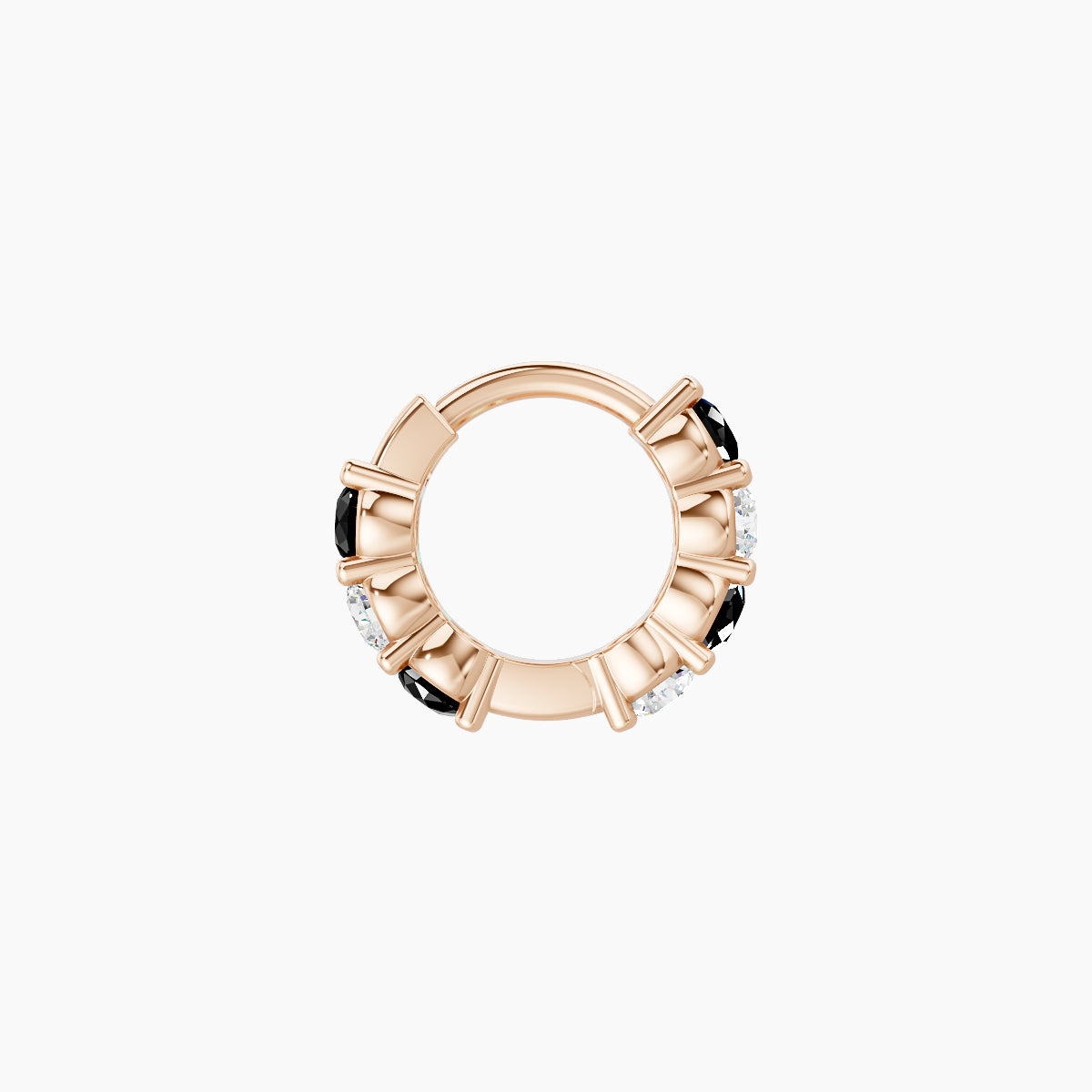 Vesta | 18k Rose Gold 5 mm Black Diamond & Diamond Hoop Piercing