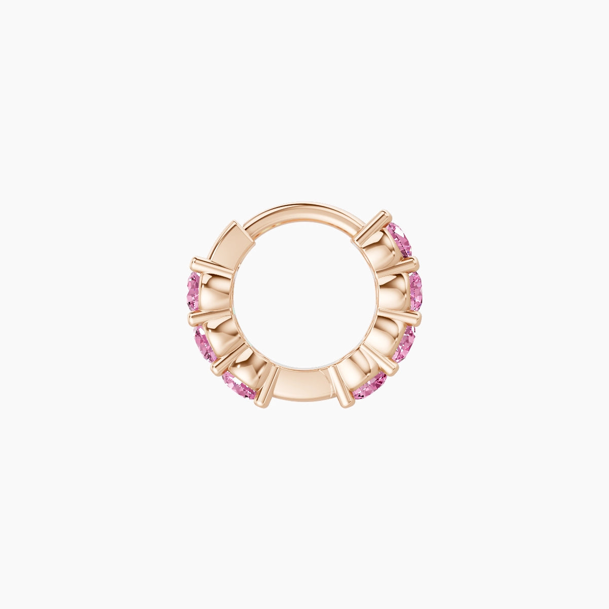 Vesta | 18k Rose Gold 5 mm Pink Sapphire Hoop Piercing