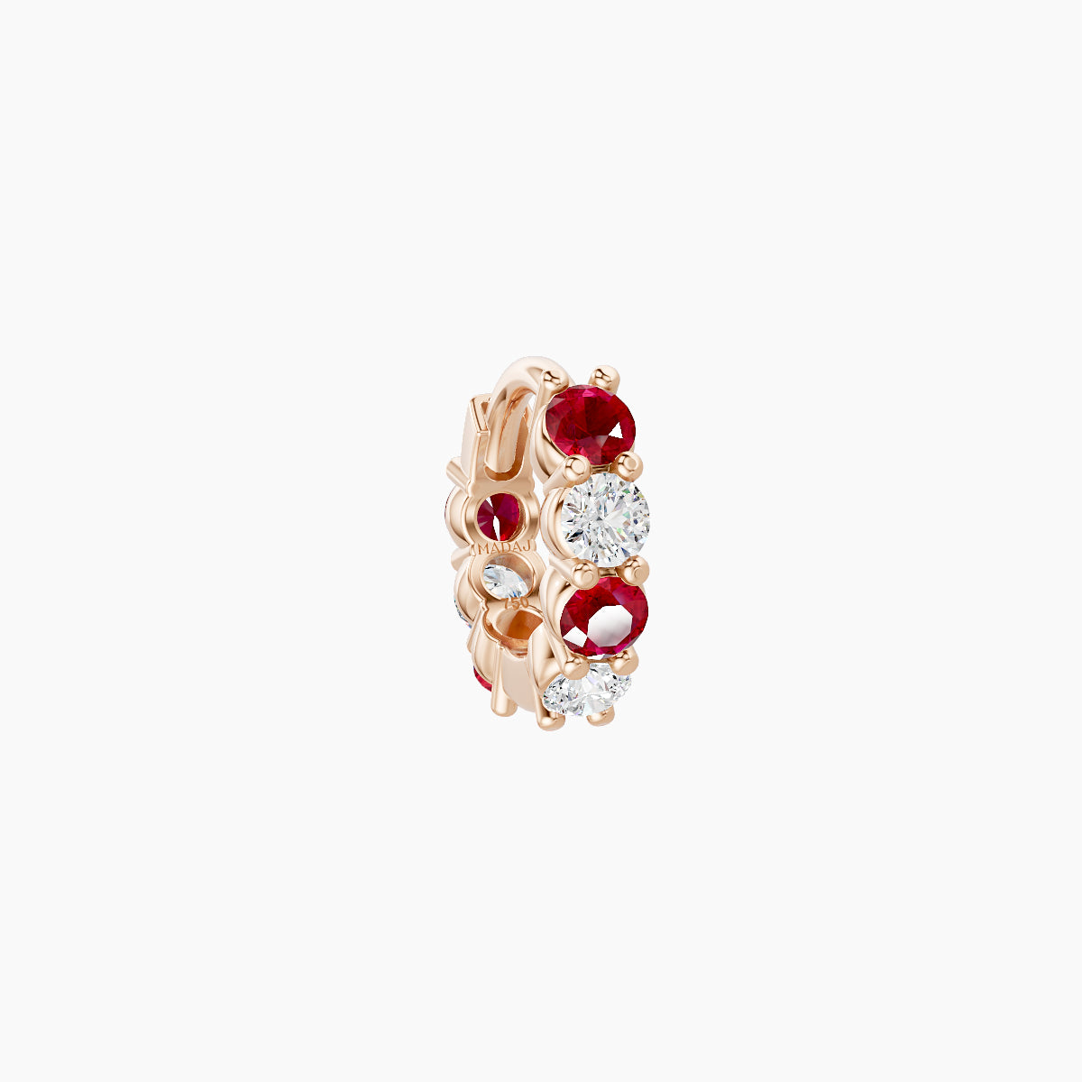 Vesta | 18k Rose Gold 5 mm Ruby & Diamond Hoop Piercing