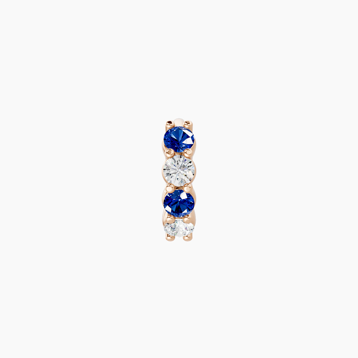 Vesta | 18k Rose Gold 5 mm Sapphire & Diamond Hoop Piercing