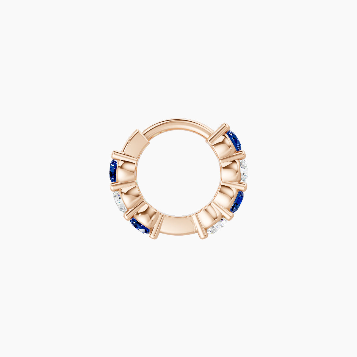Vesta | 18k Rose Gold 5 mm Sapphire & Diamond Hoop Piercing