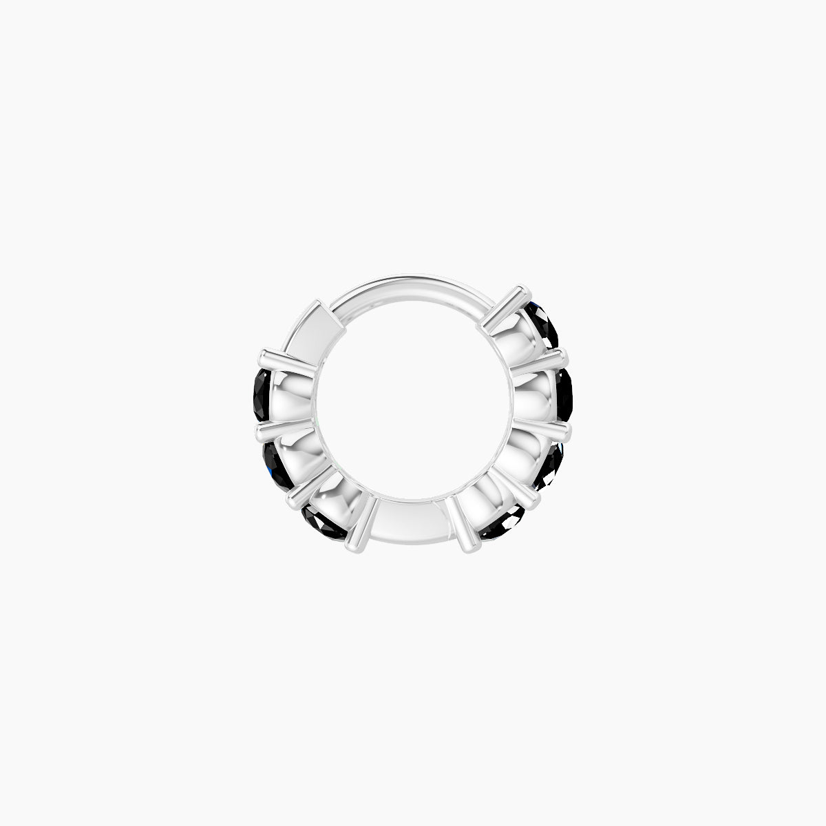 Vesta | 18k White Gold 5 mm Black Diamond Hoop Piercing