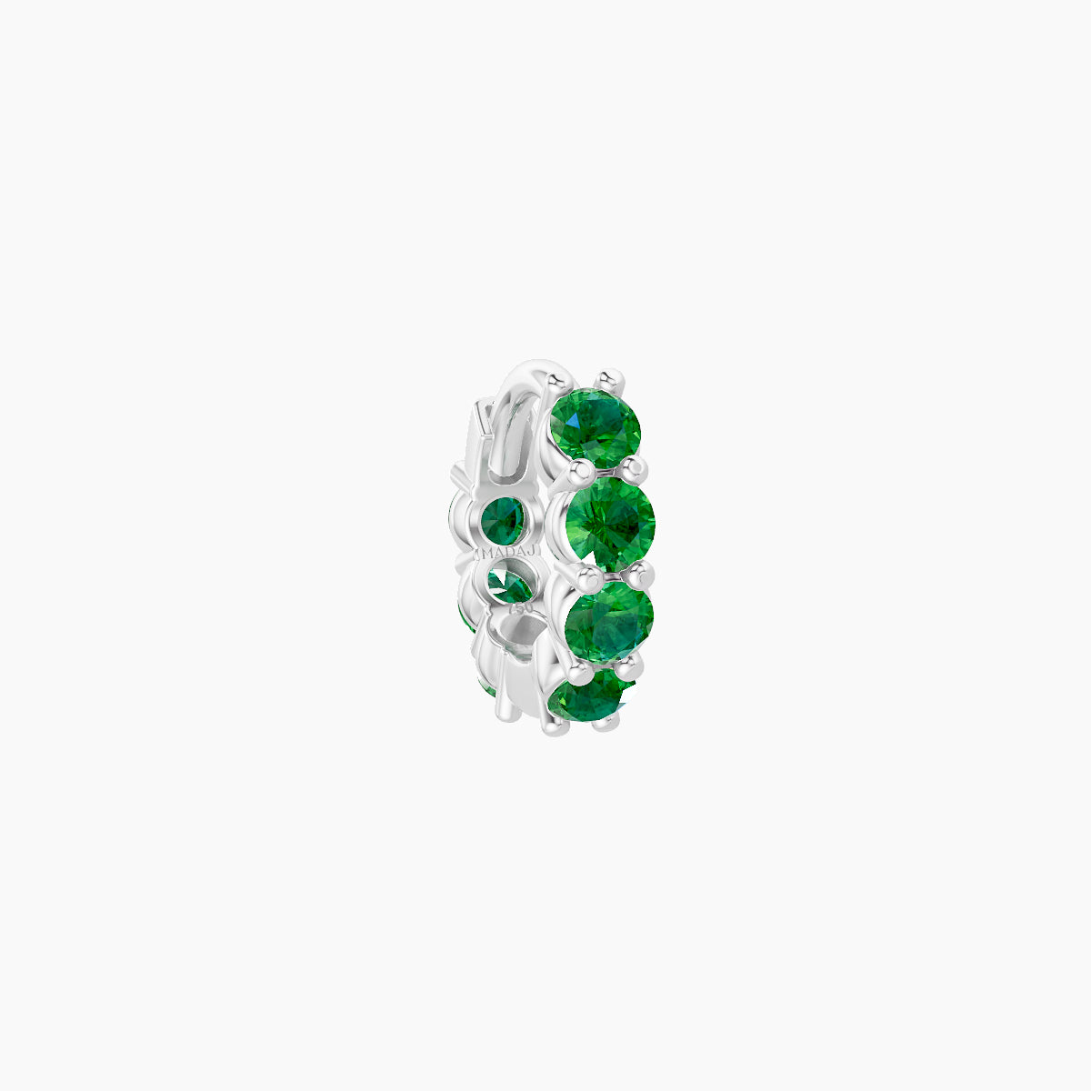 Vesta | 18k White Gold 5 mm Emerald Hoop Piercing