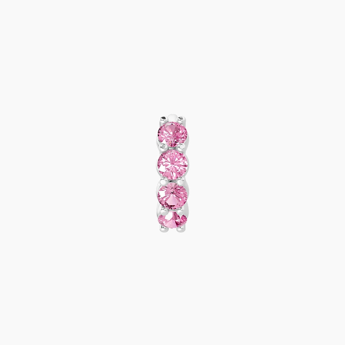 Vesta | 18k White Gold 5 mm Pink Sapphire Hoop Piercing