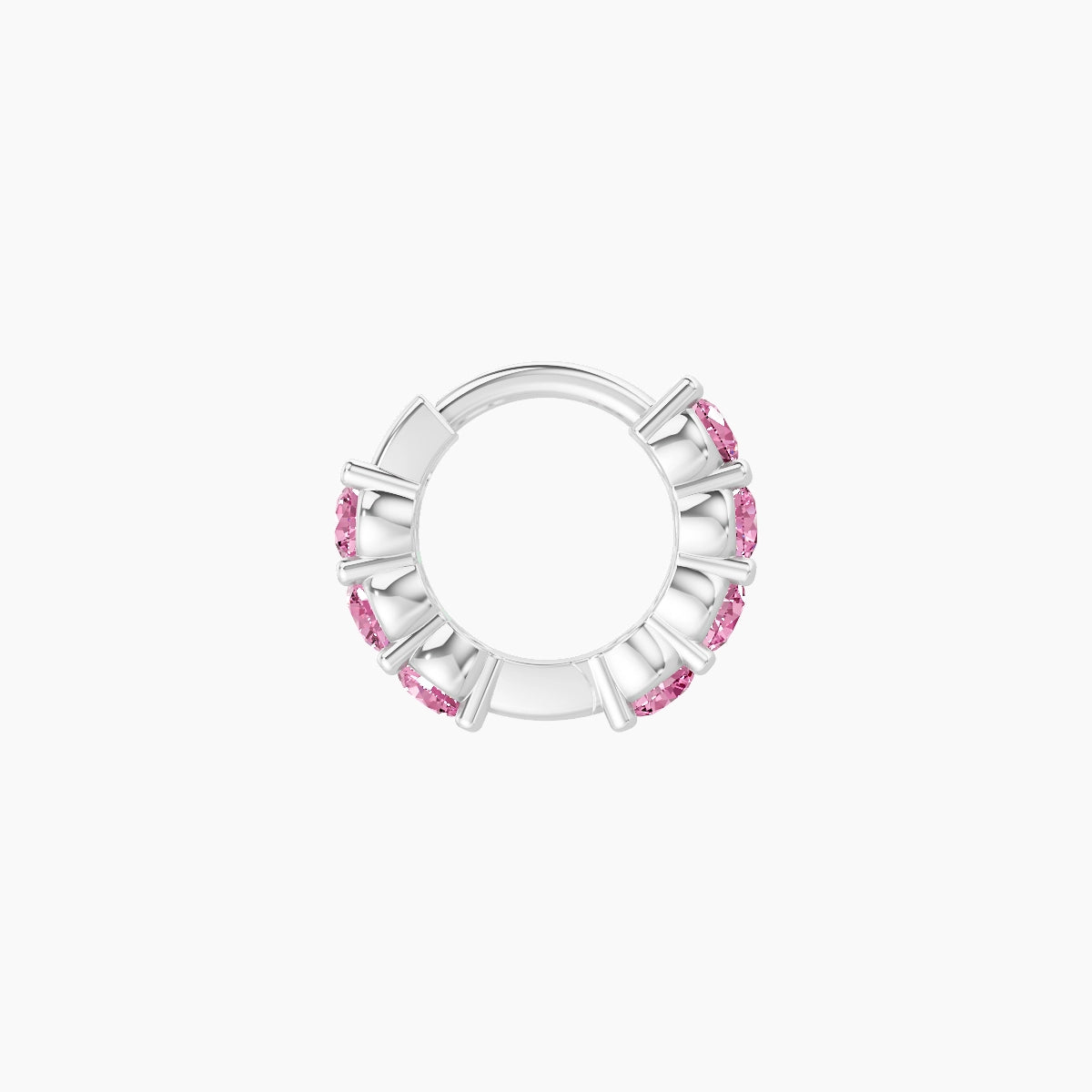 Vesta | 18k White Gold 5 mm Pink Sapphire Hoop Piercing