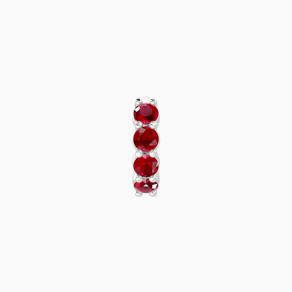 Vesta | 18k White Gold 5 mm Ruby Hoop Piercing